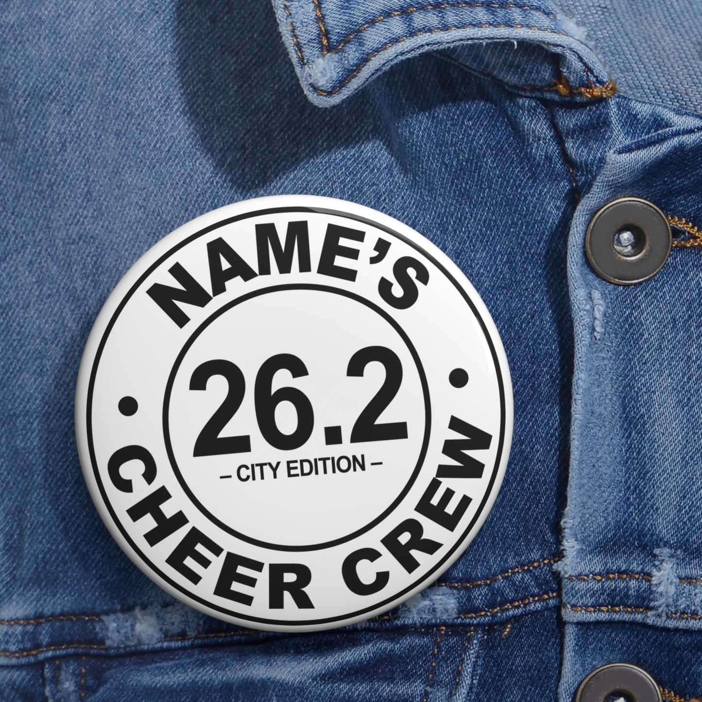 Personalized Cheer Crew Pin Buttons, Runner Gifts, Custom Name Badges, Marathon Accessories, Fun Event Pins, Race Day Celebration