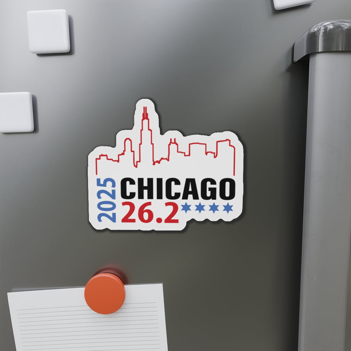 2025 Chicago 26.2 Die-Cut Magnet | 2025 Race Souvenir | Ideal for Runners, Fitness Enthusiasts, Wall Art, Refrigerator Decor, Gift Idea
