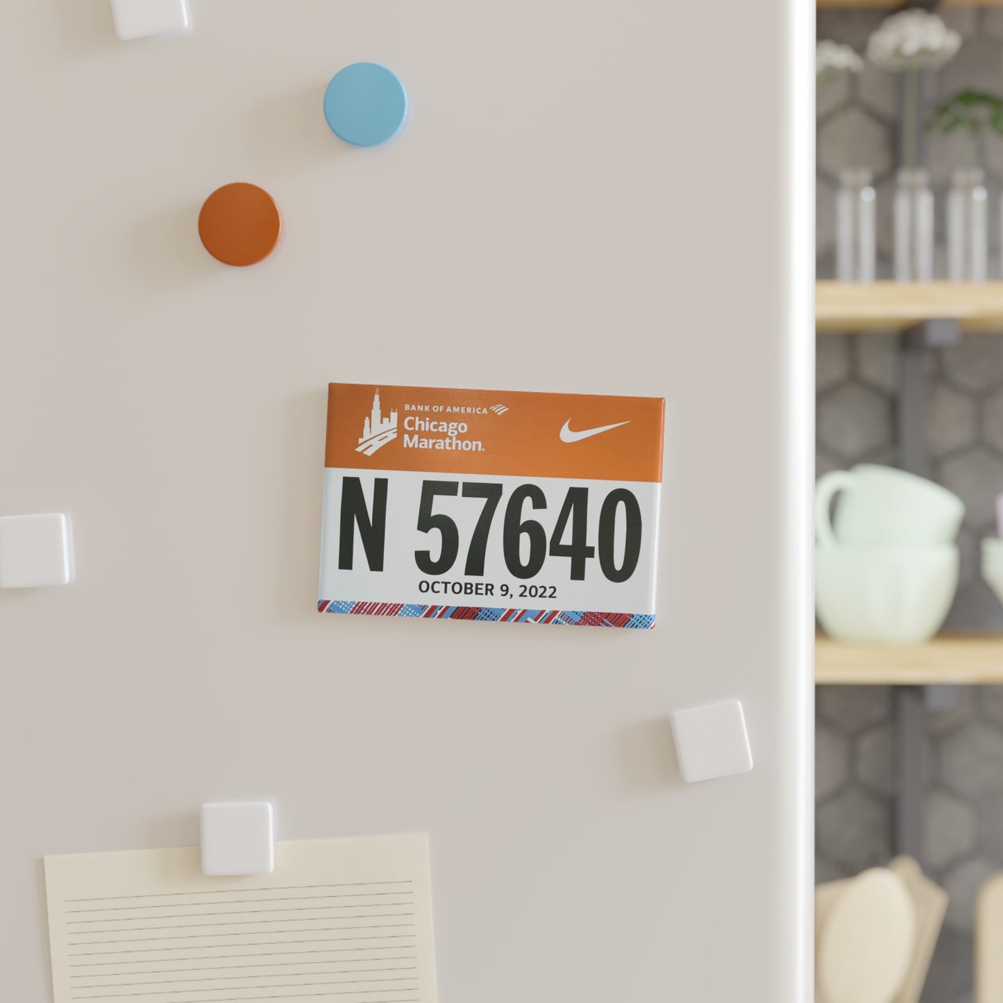 Custom Race Bib Button Magnet, Rectangle