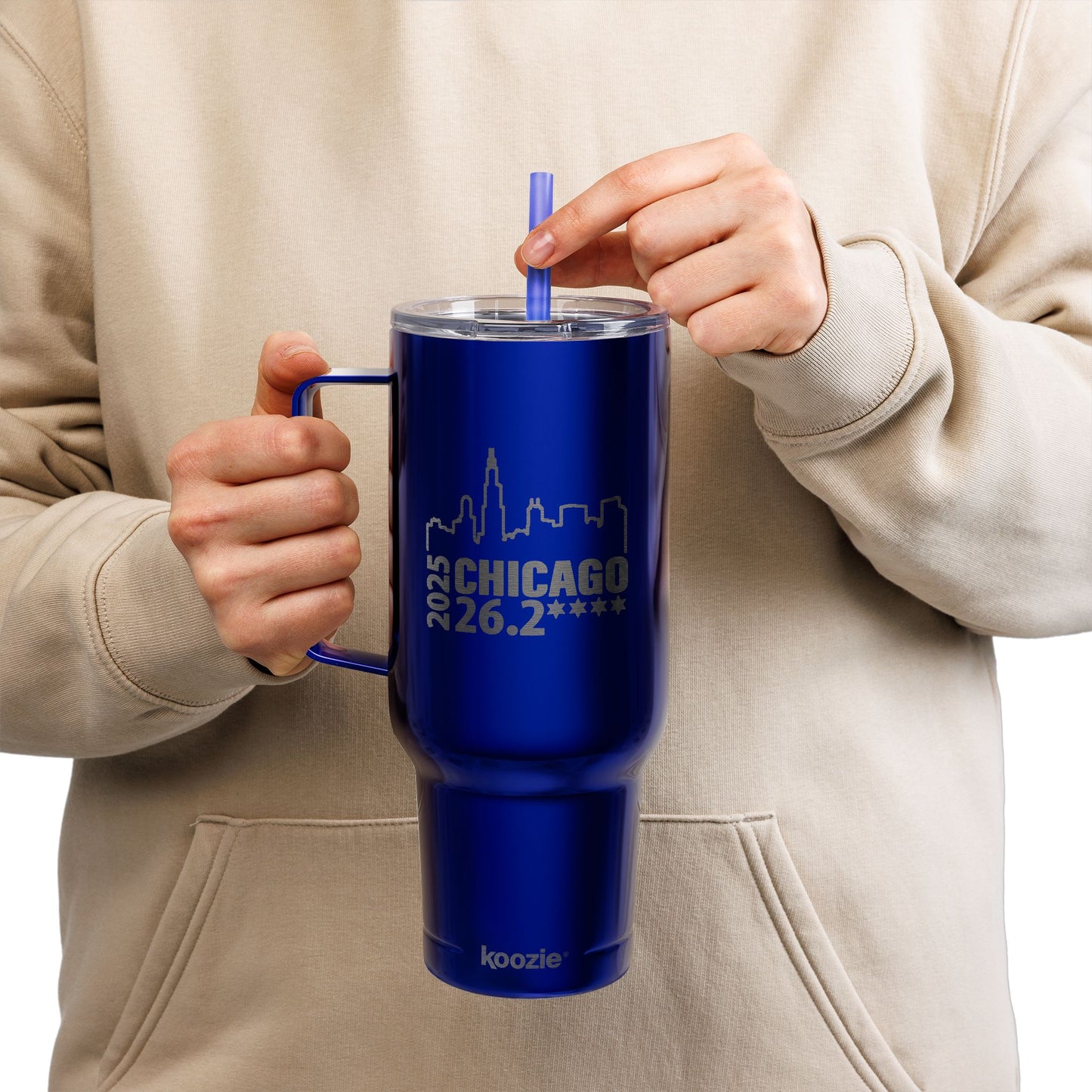 2025 Chicago 26.2 Engraved Insulated Tumbler, 40oz Travel Mug, Personalized Drink Container for Hot & Cold Beverages, Great for Gifts & Outdoors