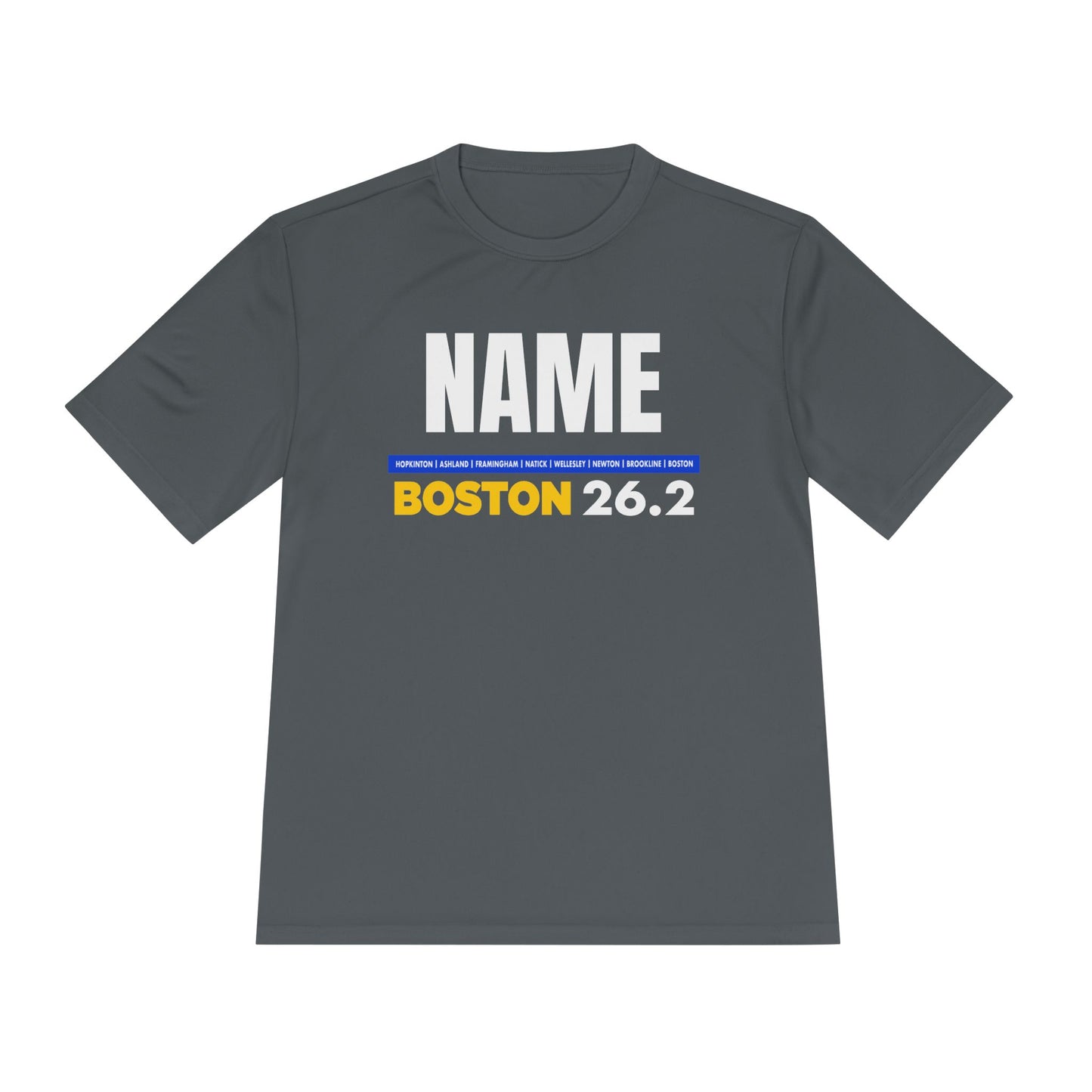 Customizable Marathon Moisture Wicking Tee, Boston, Running Shirt, Gift for Runners, Sports Apparel, Marathon Shirt, Fitness Gift