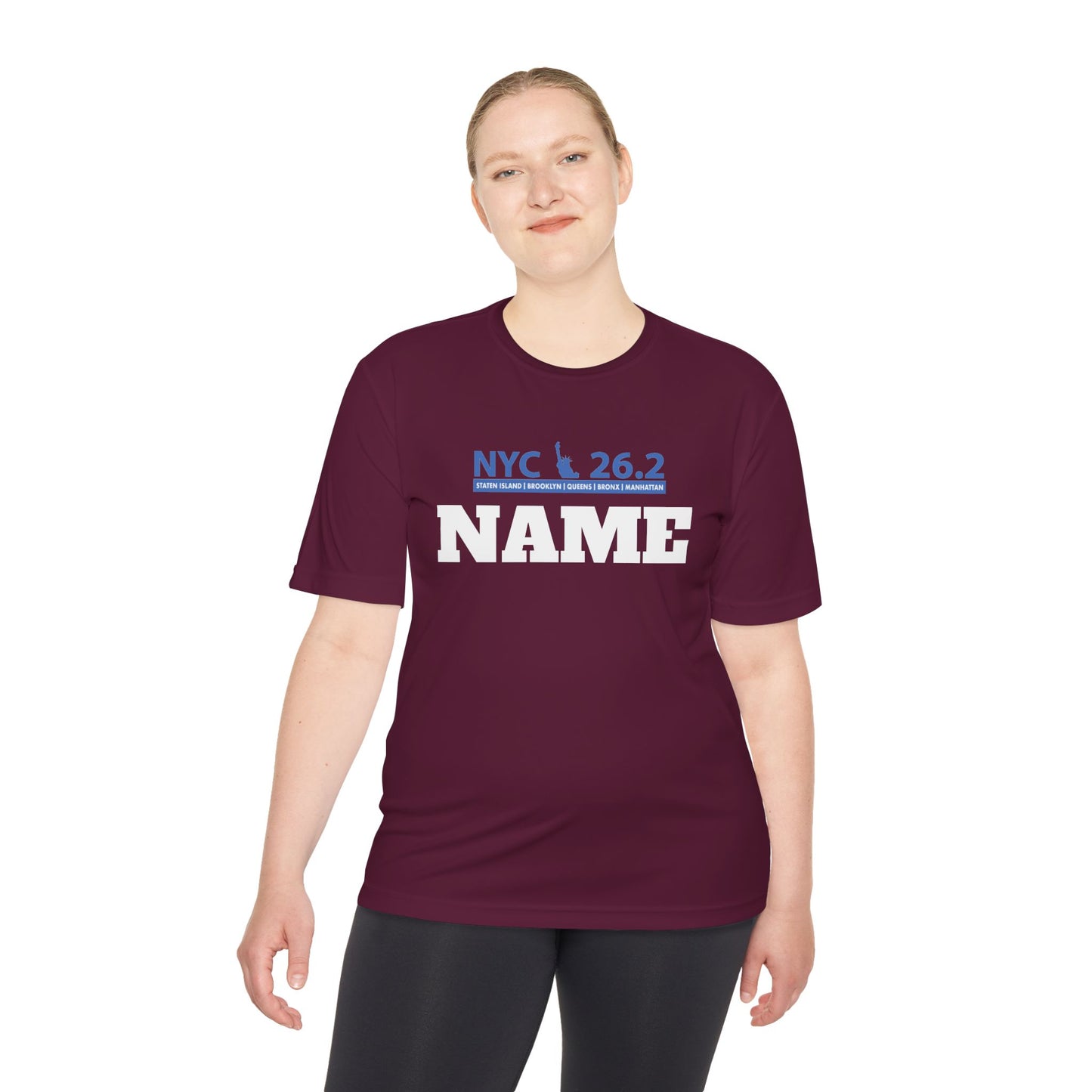 Customizable Marathon Moisture Wicking Tee, NYC, Running Shirt, Gift for Runners, Sports Apparel, Marathon Shirt, Fitness Gift