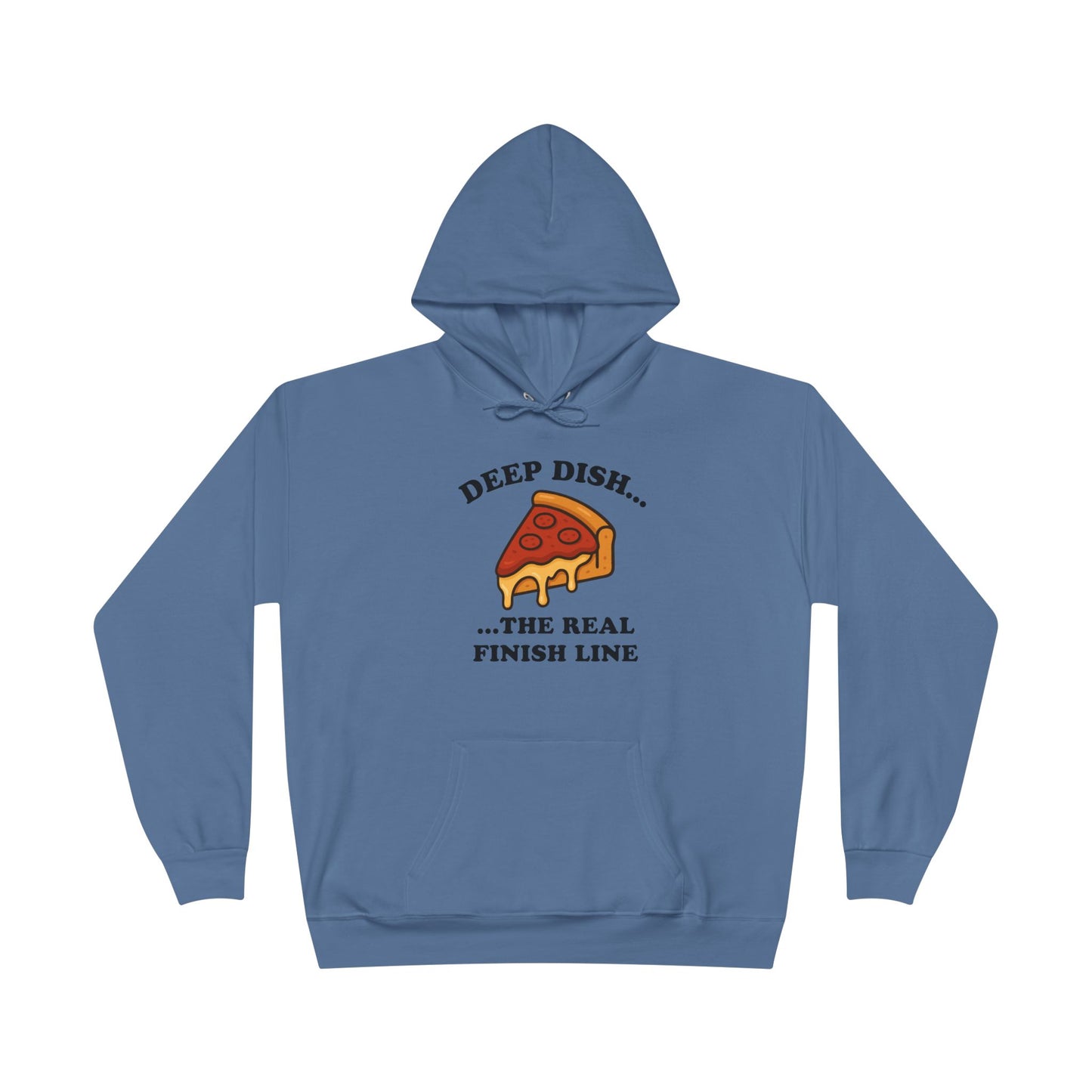 Humorous Deep Dish Running Hoodie, Unisex EcoSmart Pullover Sweatshirt, Perfect for Food Lovers, Running Events