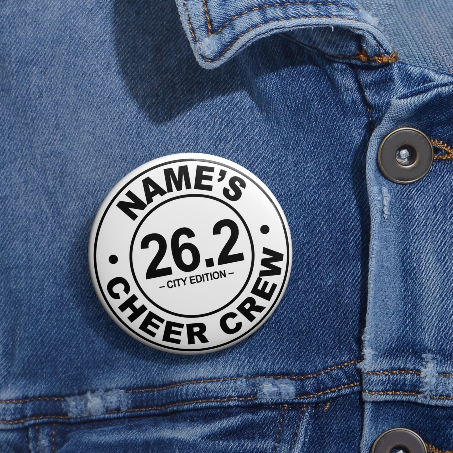 Personalized Cheer Crew Pin Buttons, Runner Gifts, Custom Name Badges, Marathon Accessories, Fun Event Pins, Race Day Celebration