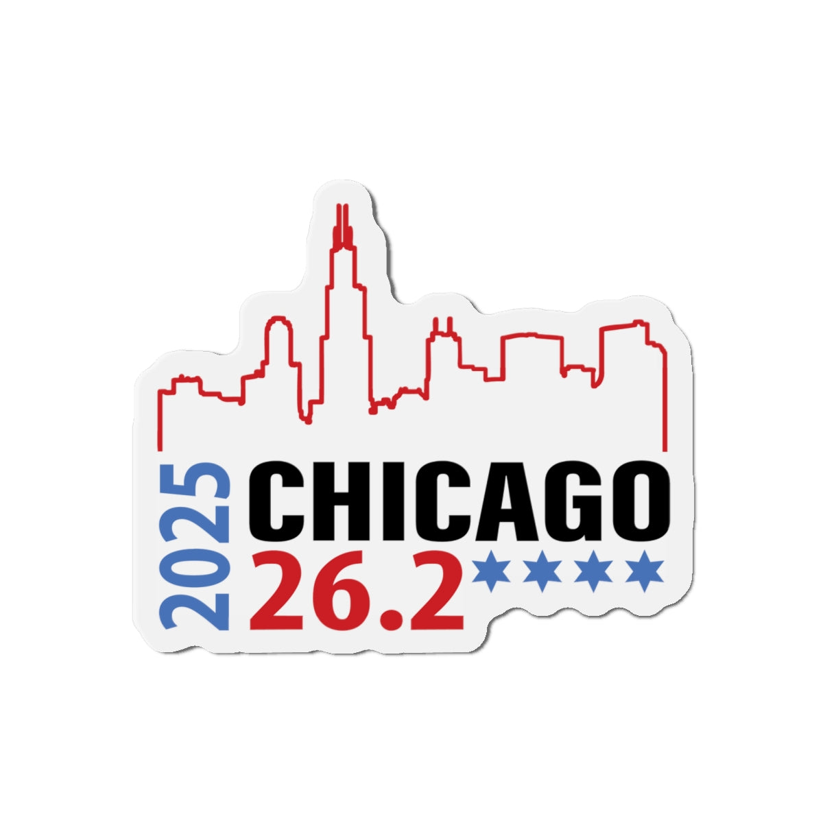 2025 Chicago 26.2 Die-Cut Magnet | 2025 Race Souvenir | Ideal for Runners, Fitness Enthusiasts, Wall Art, Refrigerator Decor, Gift Idea