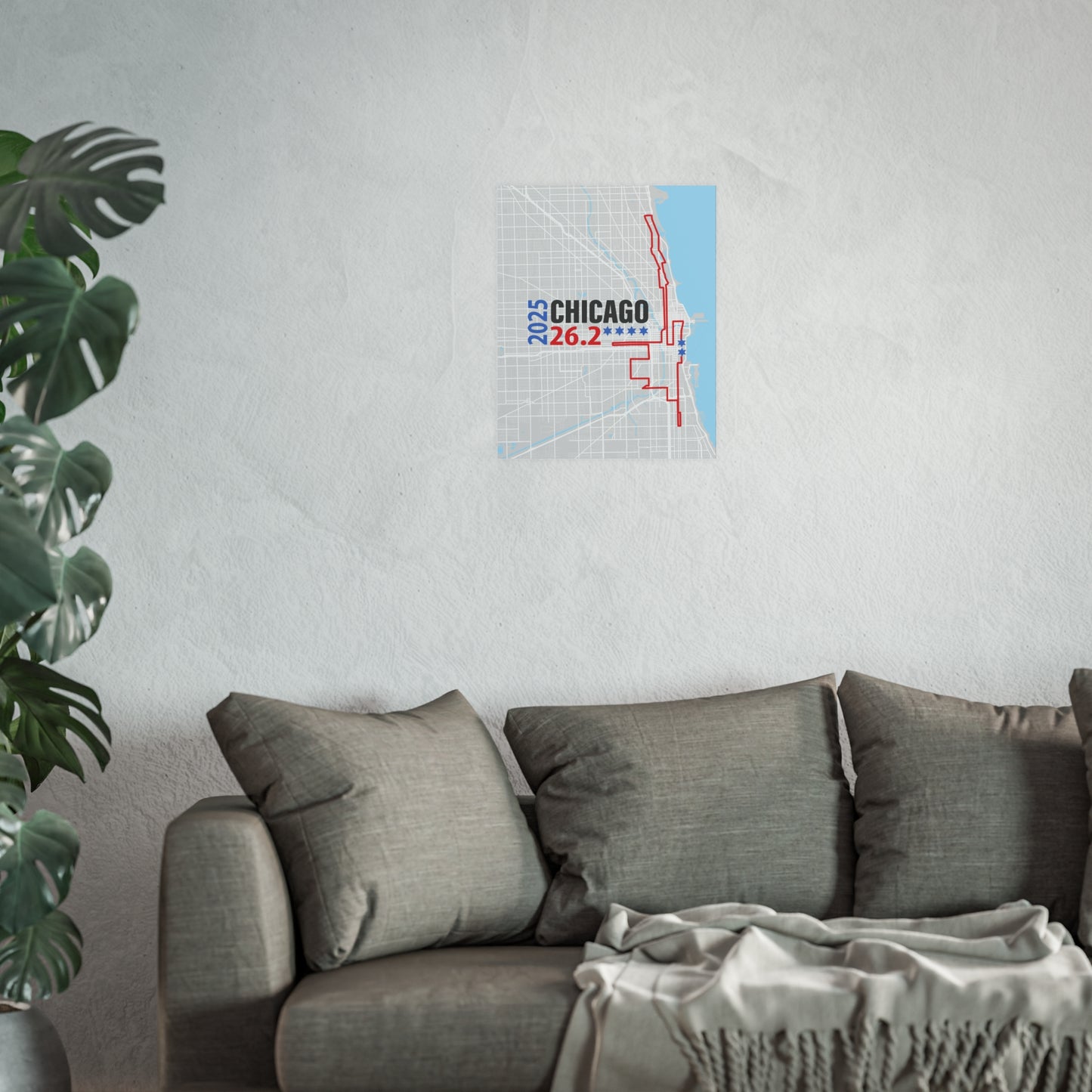 2025 Chicago 26.2 Map Poster, Running Decor, Gift for Runners, Sporty Home Art, Fitness Motivation Wall Art