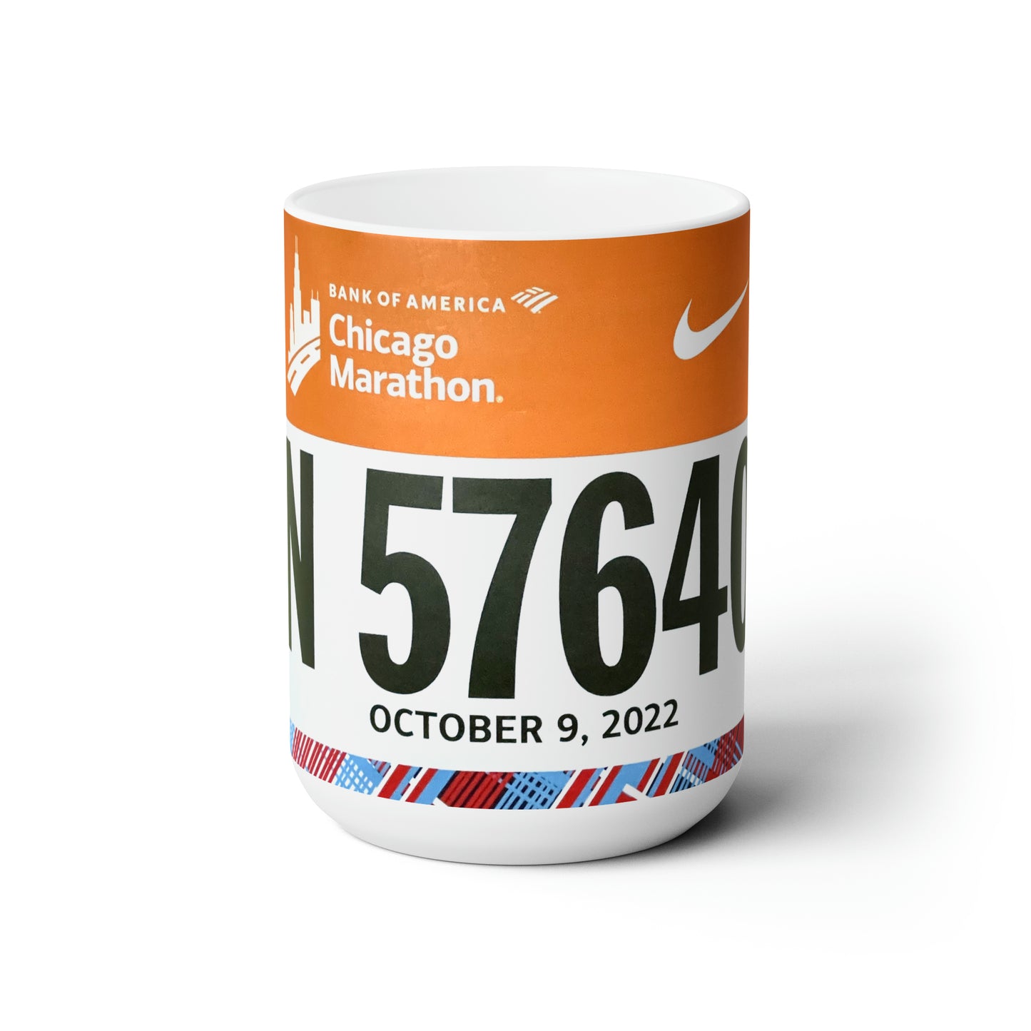 Custom Race Bib Ceramic Mug 15oz