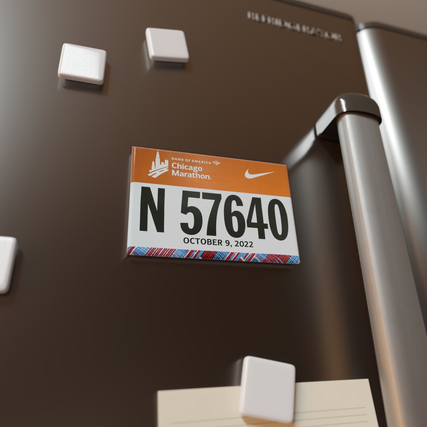 Custom Race Bib Button Magnet, Rectangle