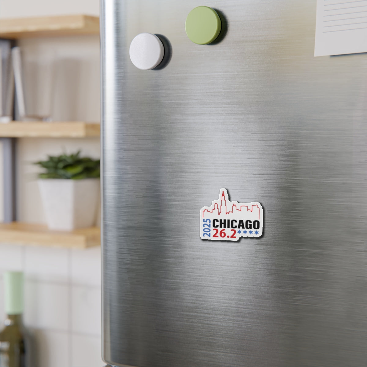 2025 Chicago 26.2 Die-Cut Magnet | 2025 Race Souvenir | Ideal for Runners, Fitness Enthusiasts, Wall Art, Refrigerator Decor, Gift Idea