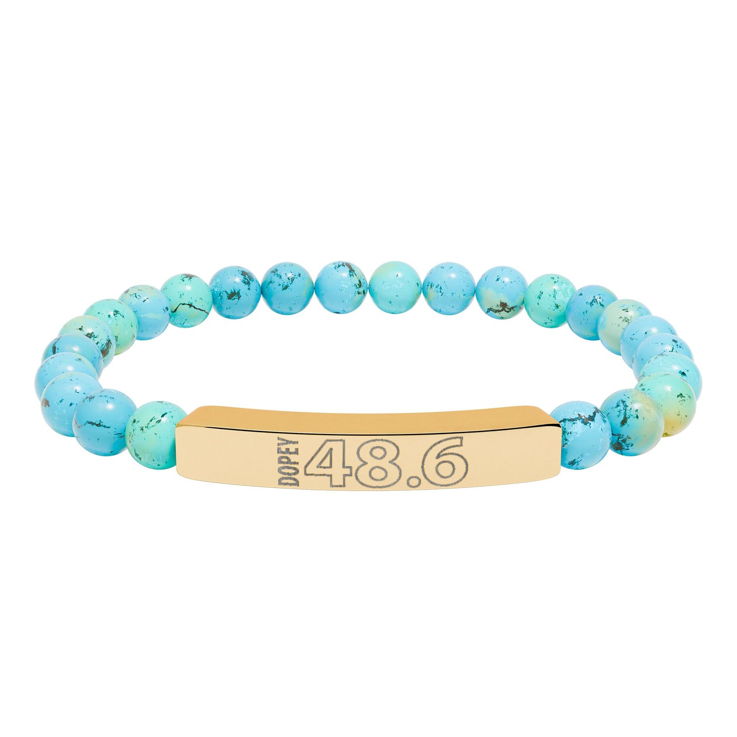 Dopey 48.6 Achievement Bracelet Natural Stone Stretch Bracelet | Engraving