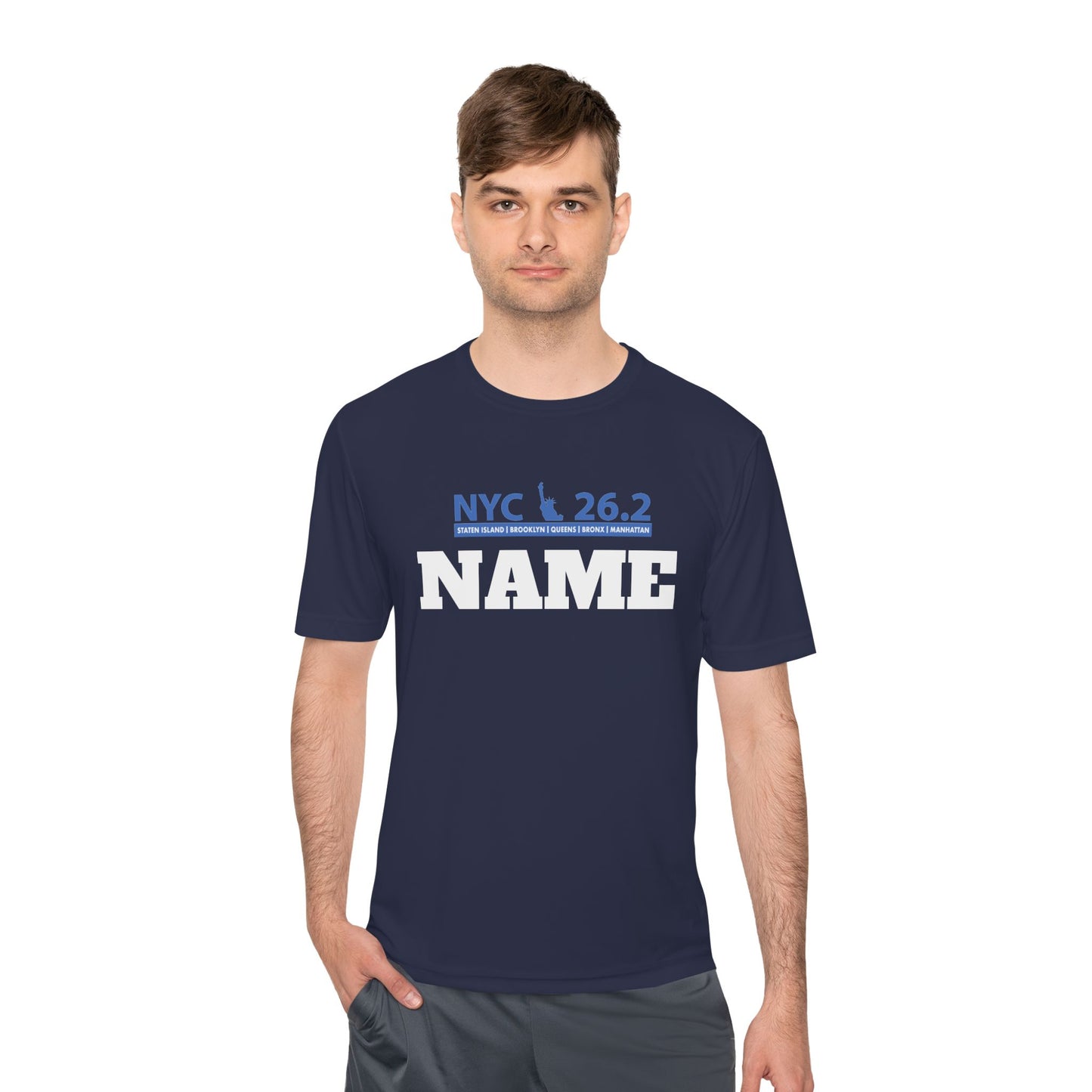 Customizable Marathon Moisture Wicking Tee, NYC, Running Shirt, Gift for Runners, Sports Apparel, Marathon Shirt, Fitness Gift