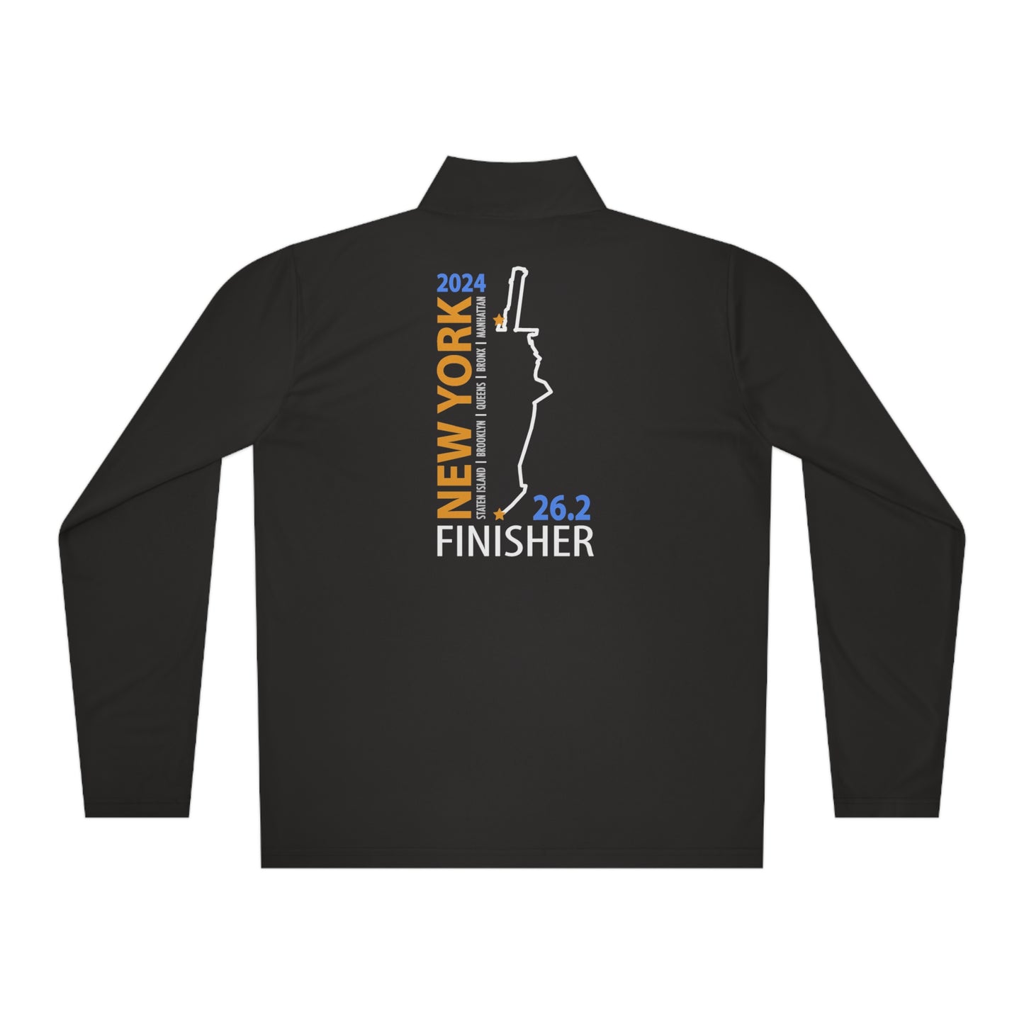 2024 NYC Finisher Unisex Quarter-Zip Pullover-Runs Large Check Size chart