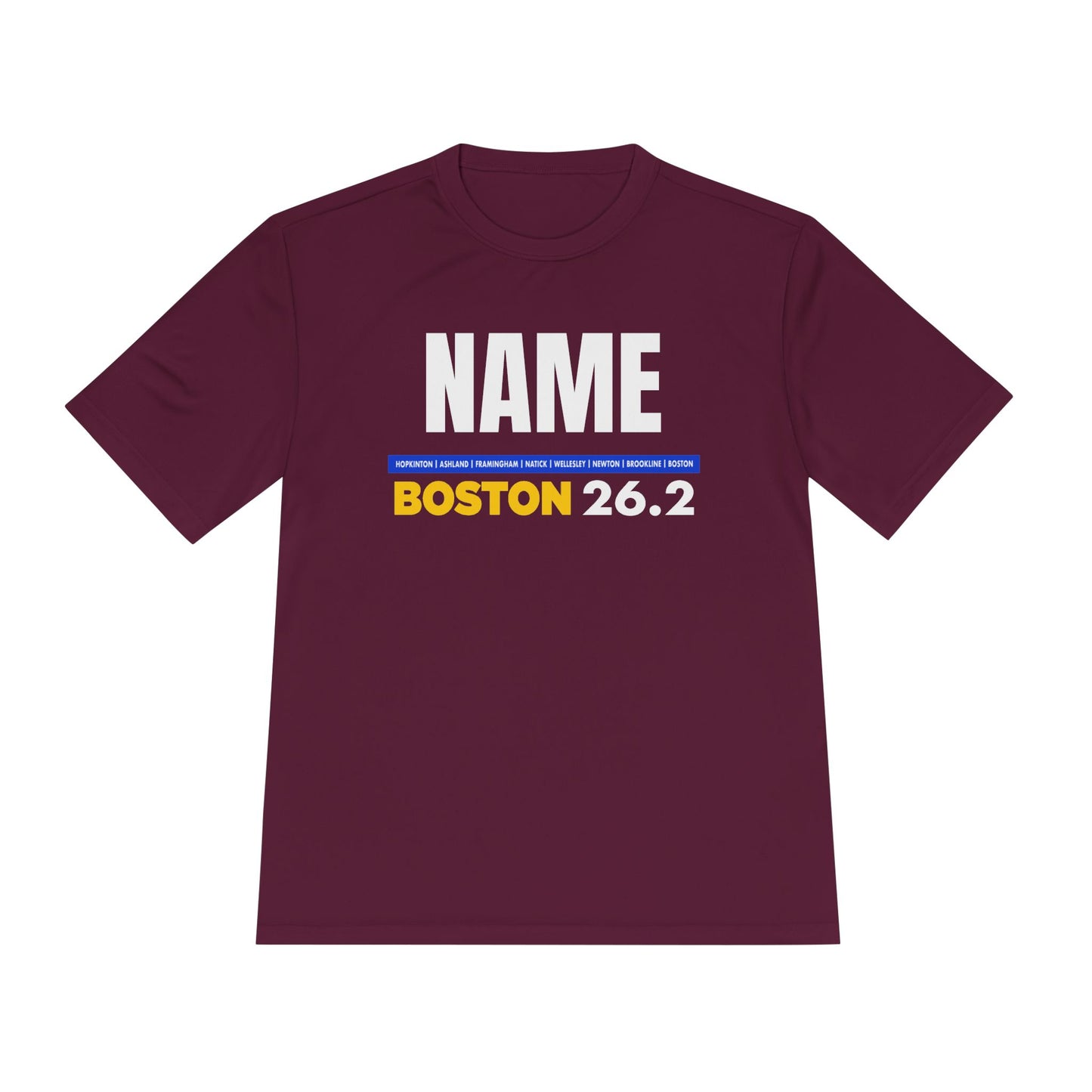 Customizable Marathon Moisture Wicking Tee, Boston, Running Shirt, Gift for Runners, Sports Apparel, Marathon Shirt, Fitness Gift