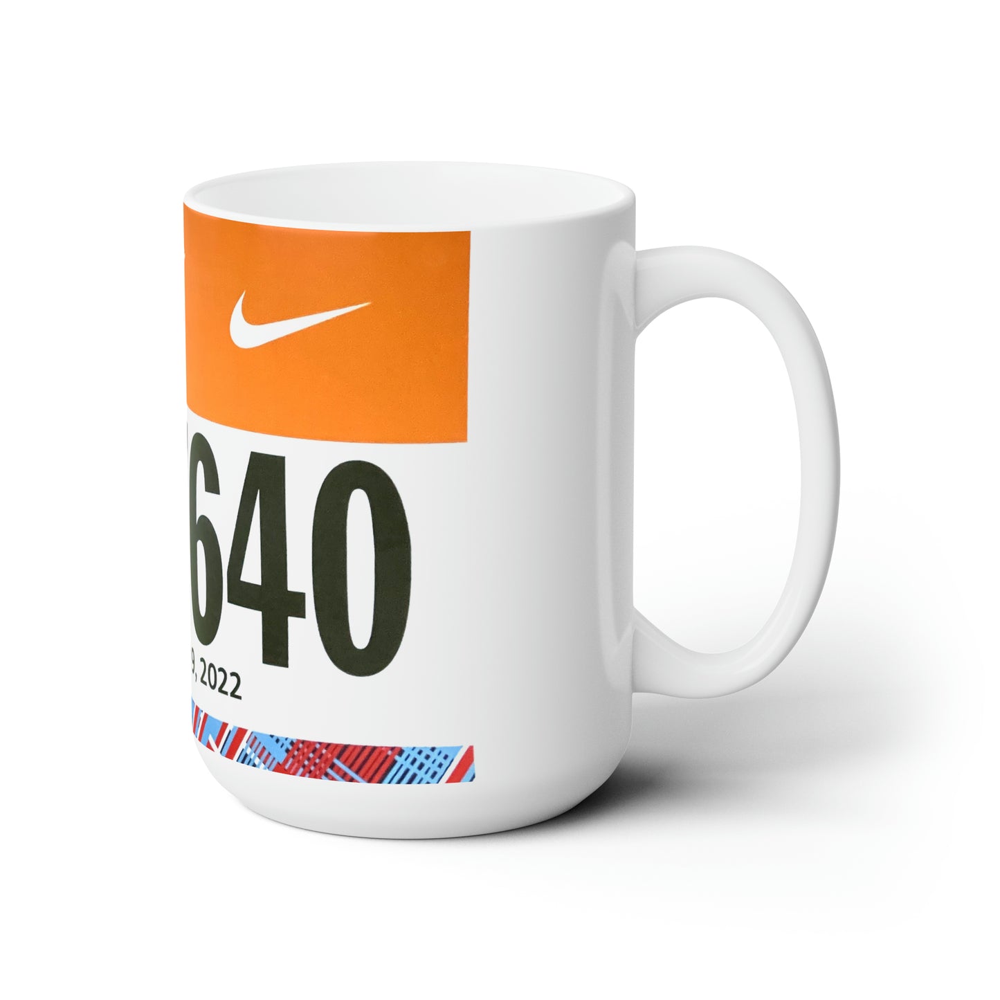 Custom Race Bib Ceramic Mug 15oz