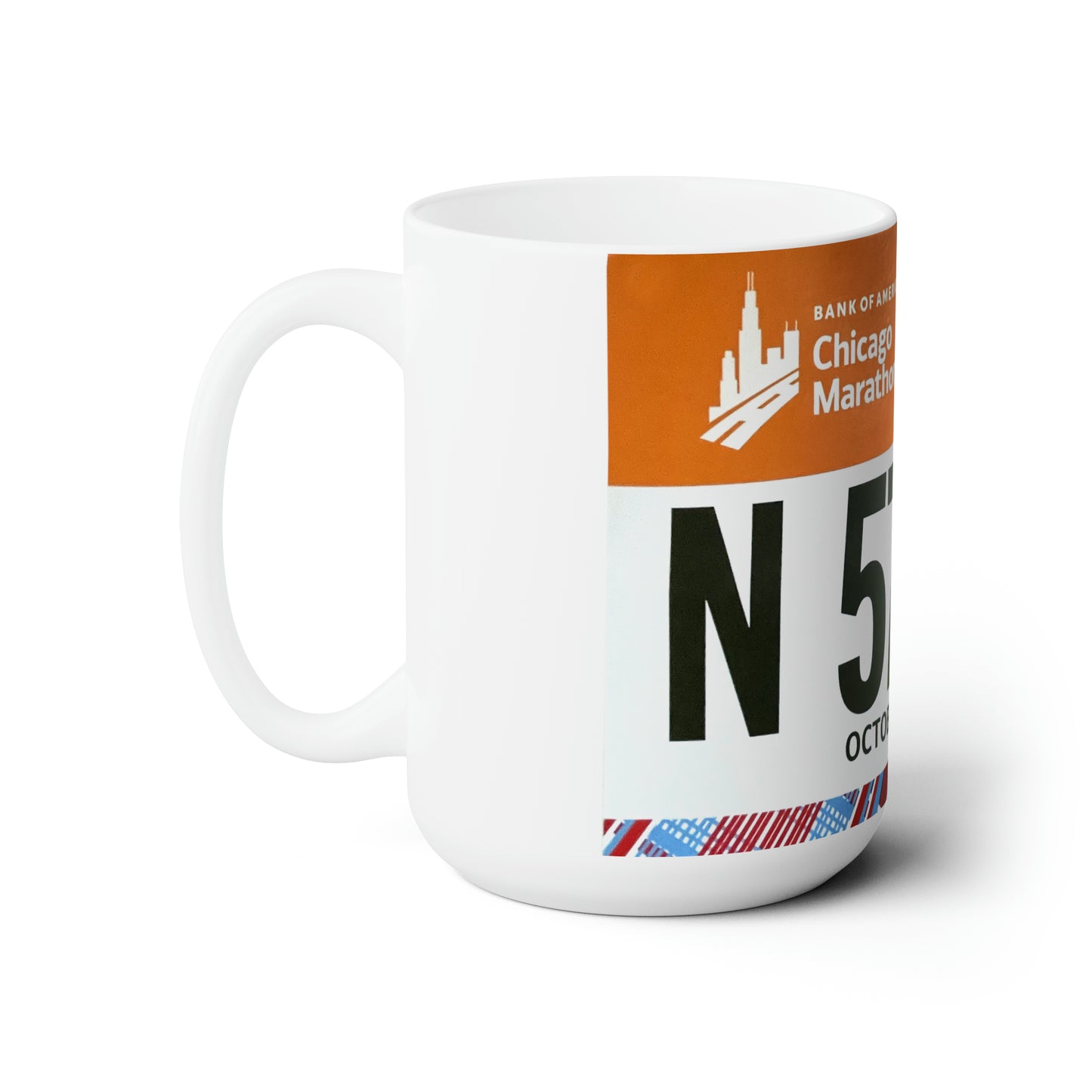 Custom Race Bib Ceramic Mug 15oz
