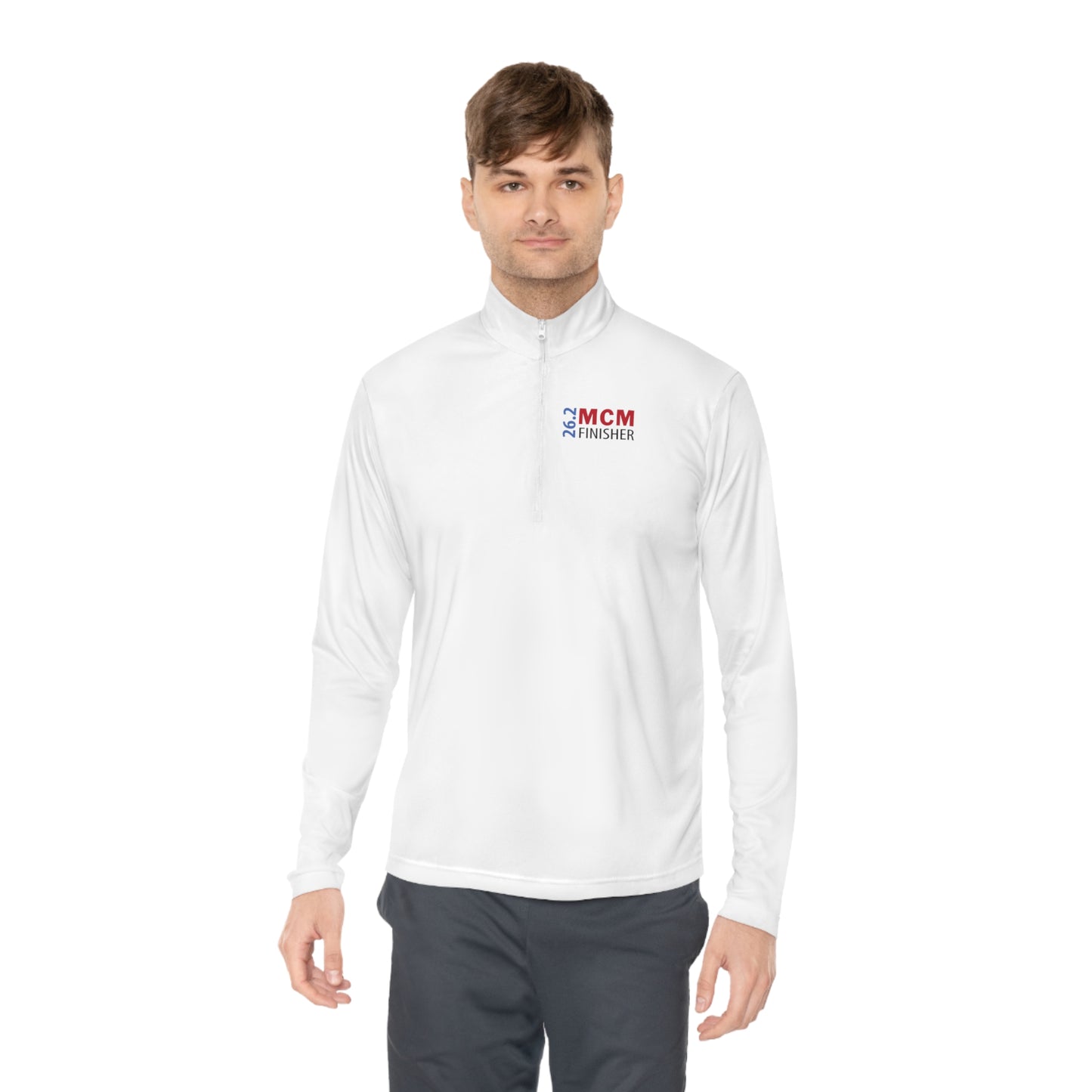 2024 MCM Finisher Unisex Quarter-Zip Pullover-Runs Large Check Size chart