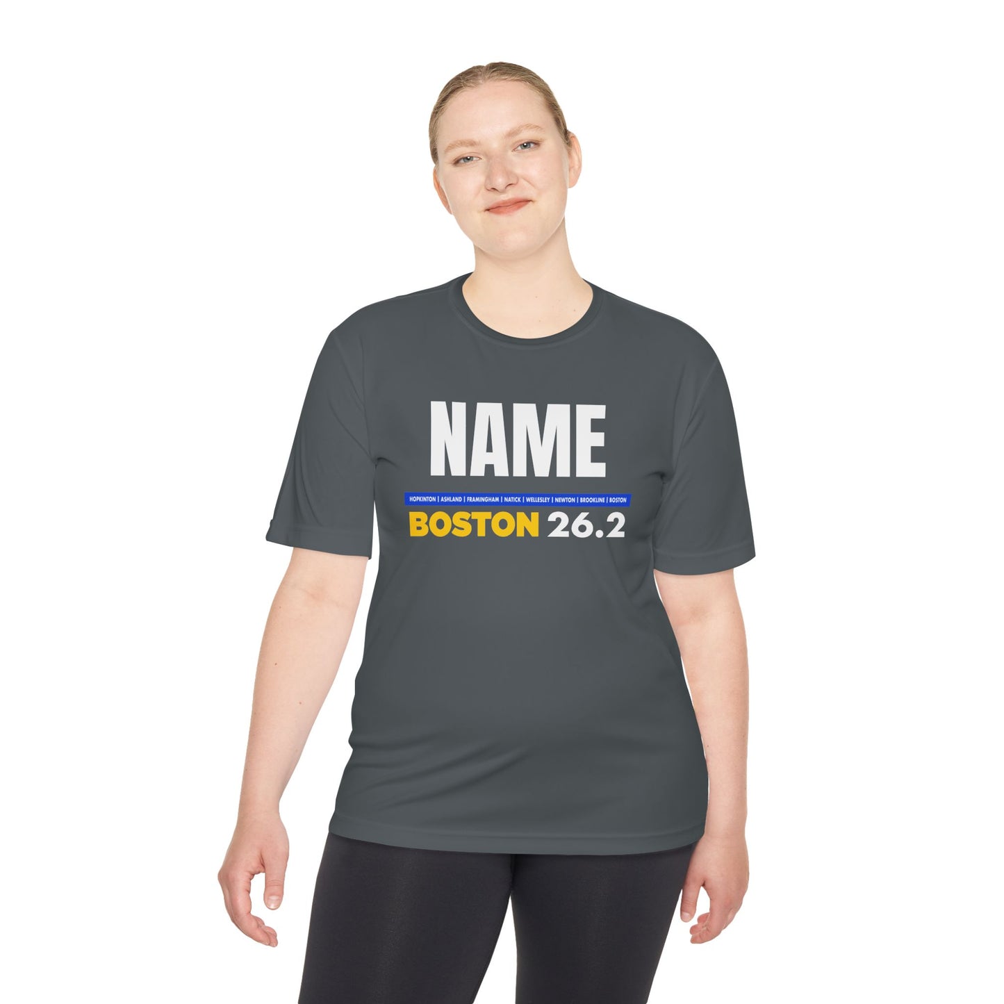 Customizable Marathon Moisture Wicking Tee, Boston, Running Shirt, Gift for Runners, Sports Apparel, Marathon Shirt, Fitness Gift