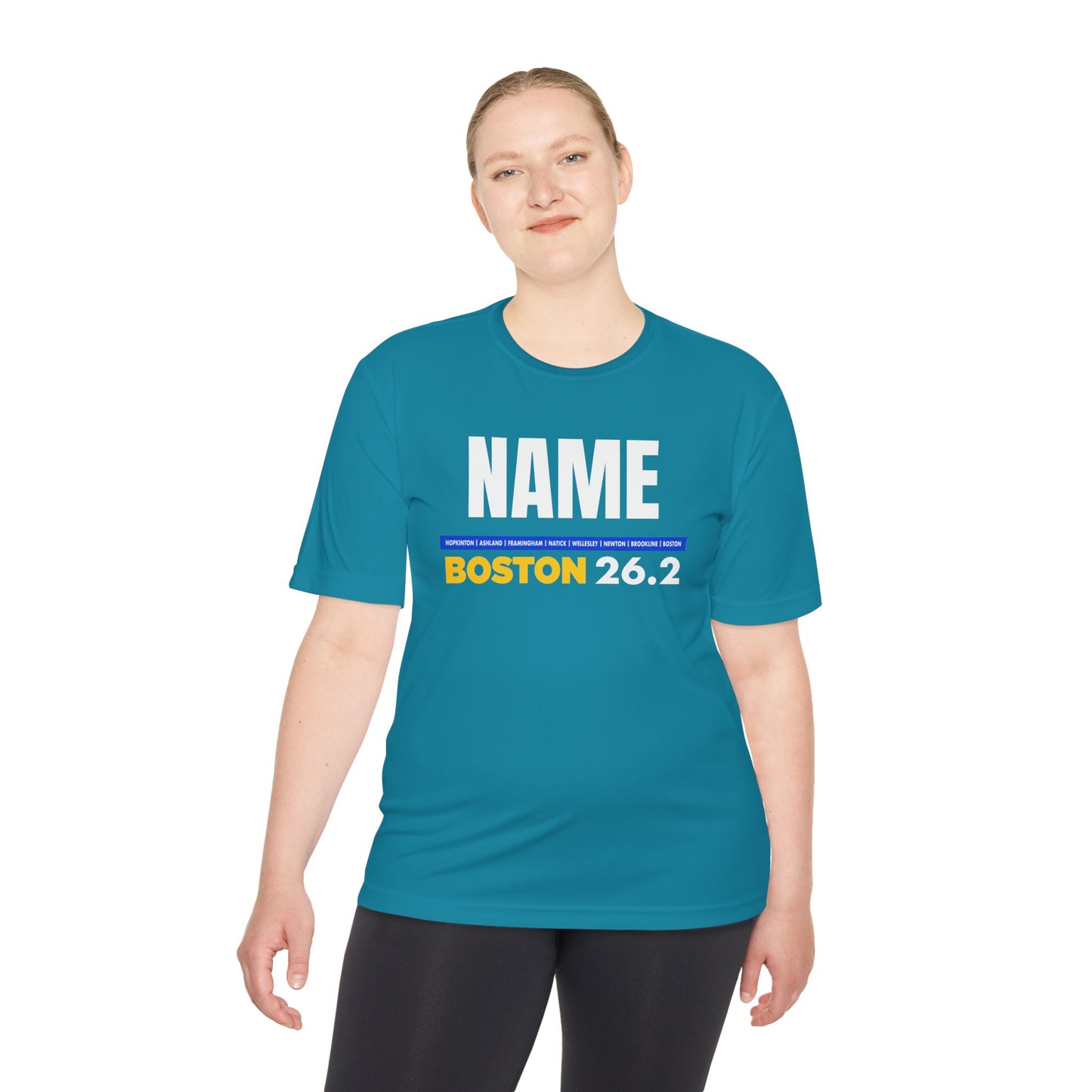 Customizable Marathon Moisture Wicking Tee, Boston, Running Shirt, Gift for Runners, Sports Apparel, Marathon Shirt, Fitness Gift