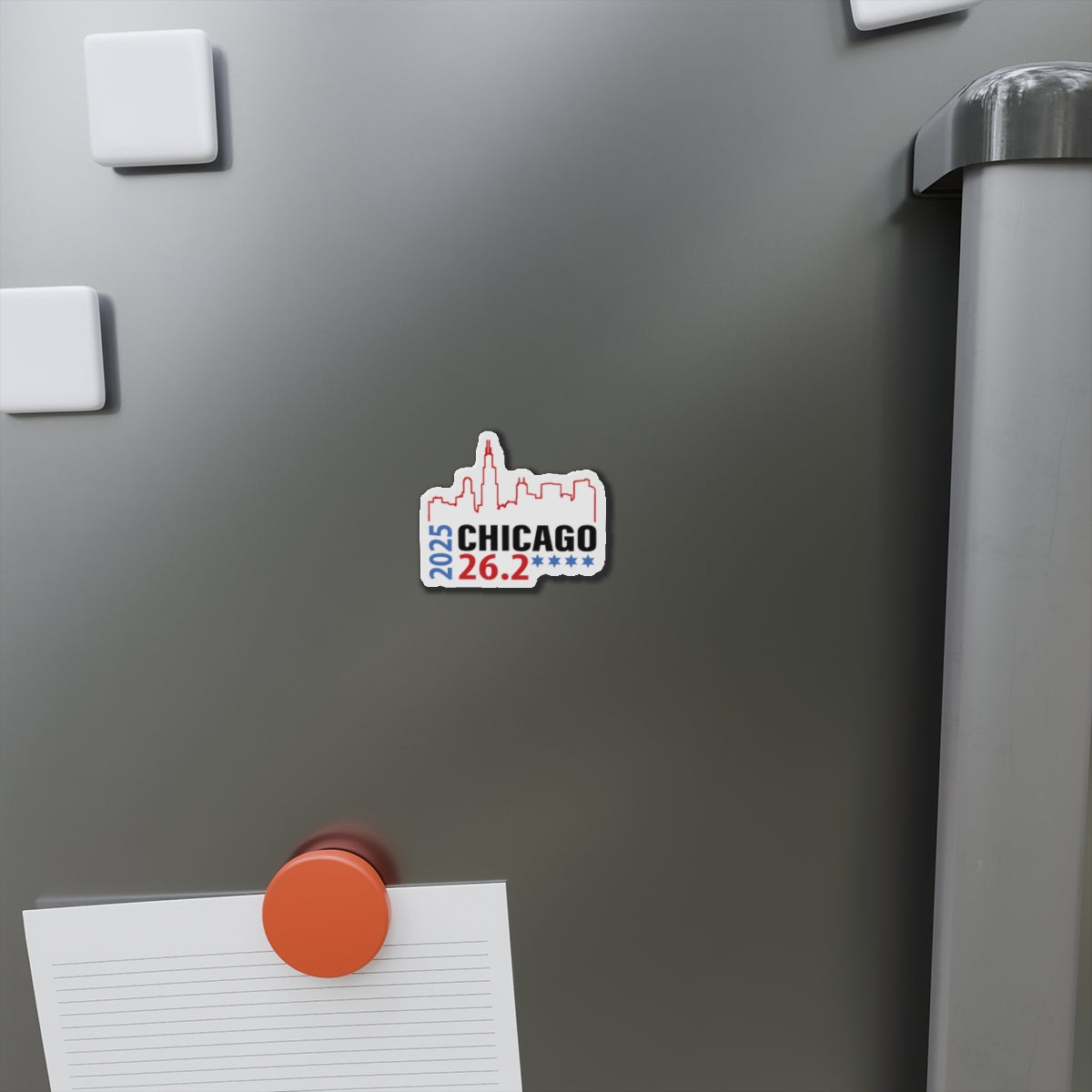 2025 Chicago 26.2 Die-Cut Magnet | 2025 Race Souvenir | Ideal for Runners, Fitness Enthusiasts, Wall Art, Refrigerator Decor, Gift Idea