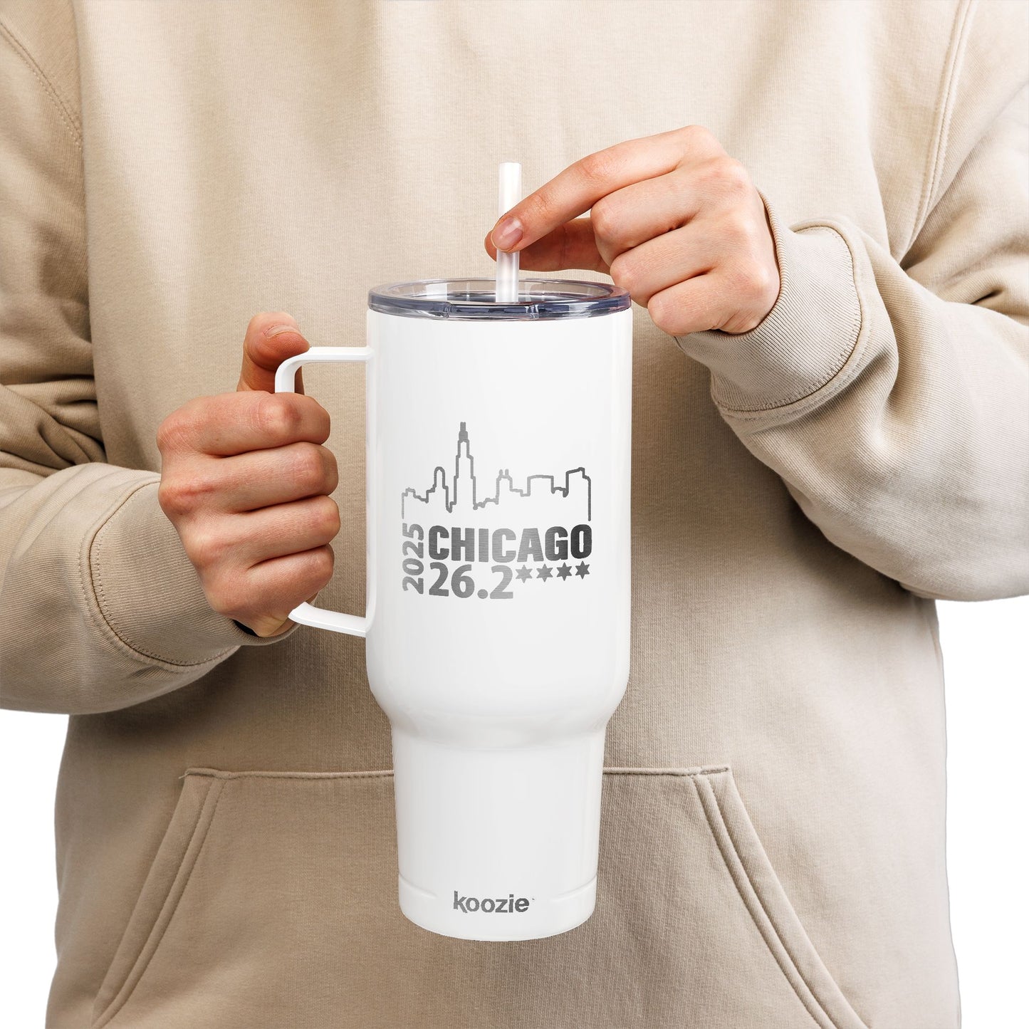 2025 Chicago 26.2 Engraved Insulated Tumbler, 40oz Travel Mug, Personalized Drink Container for Hot & Cold Beverages, Great for Gifts & Outdoors