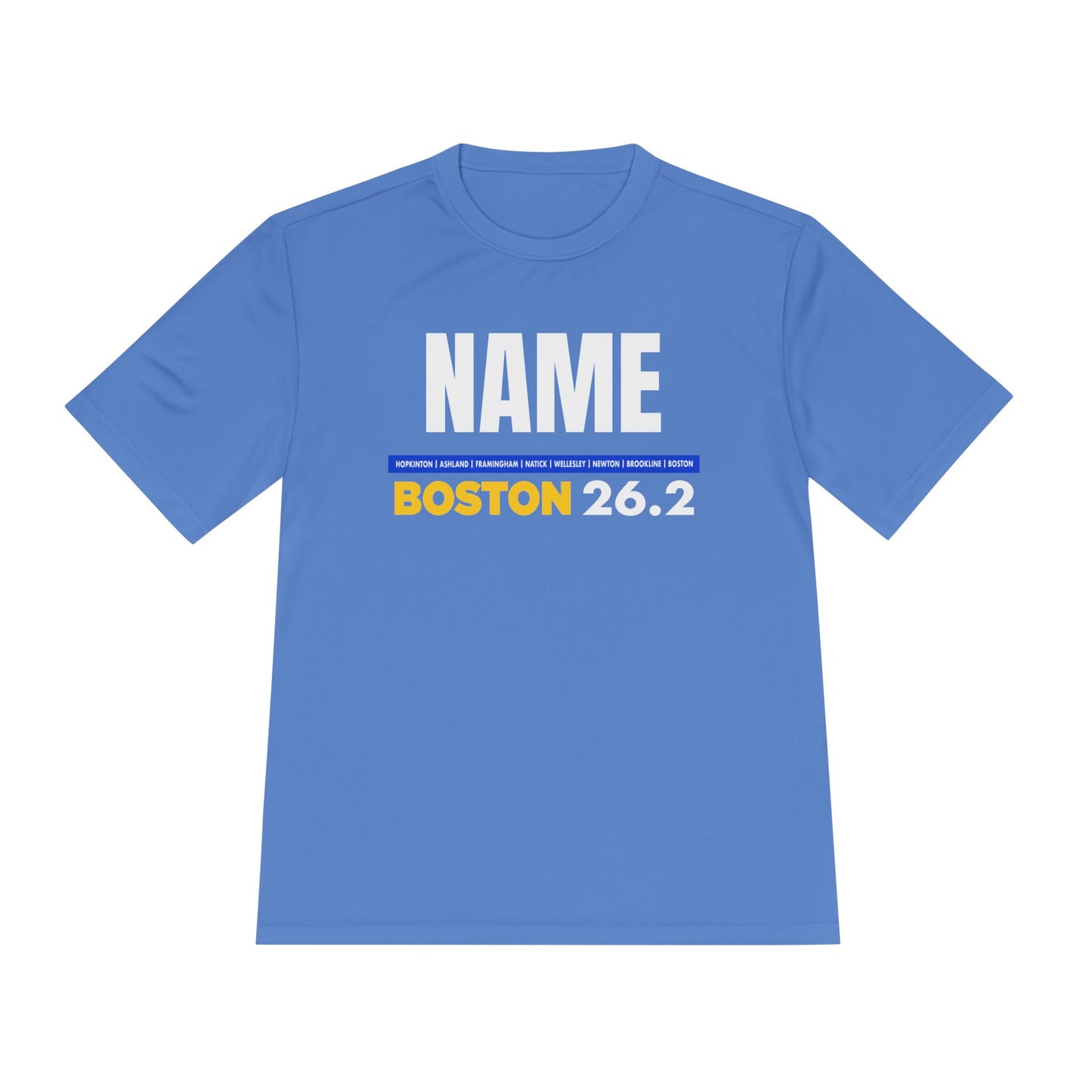 Customizable Marathon Moisture Wicking Tee, Boston, Running Shirt, Gift for Runners, Sports Apparel, Marathon Shirt, Fitness Gift