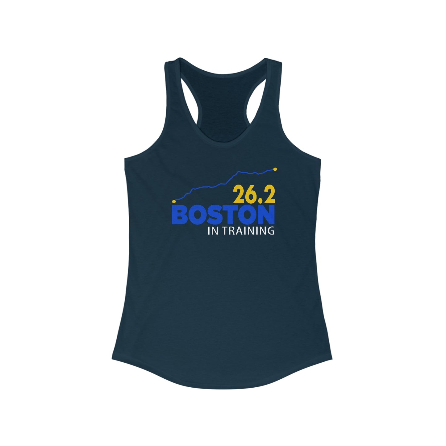 Boston 26.2 in training- Women's Ideal Racerback Tank
