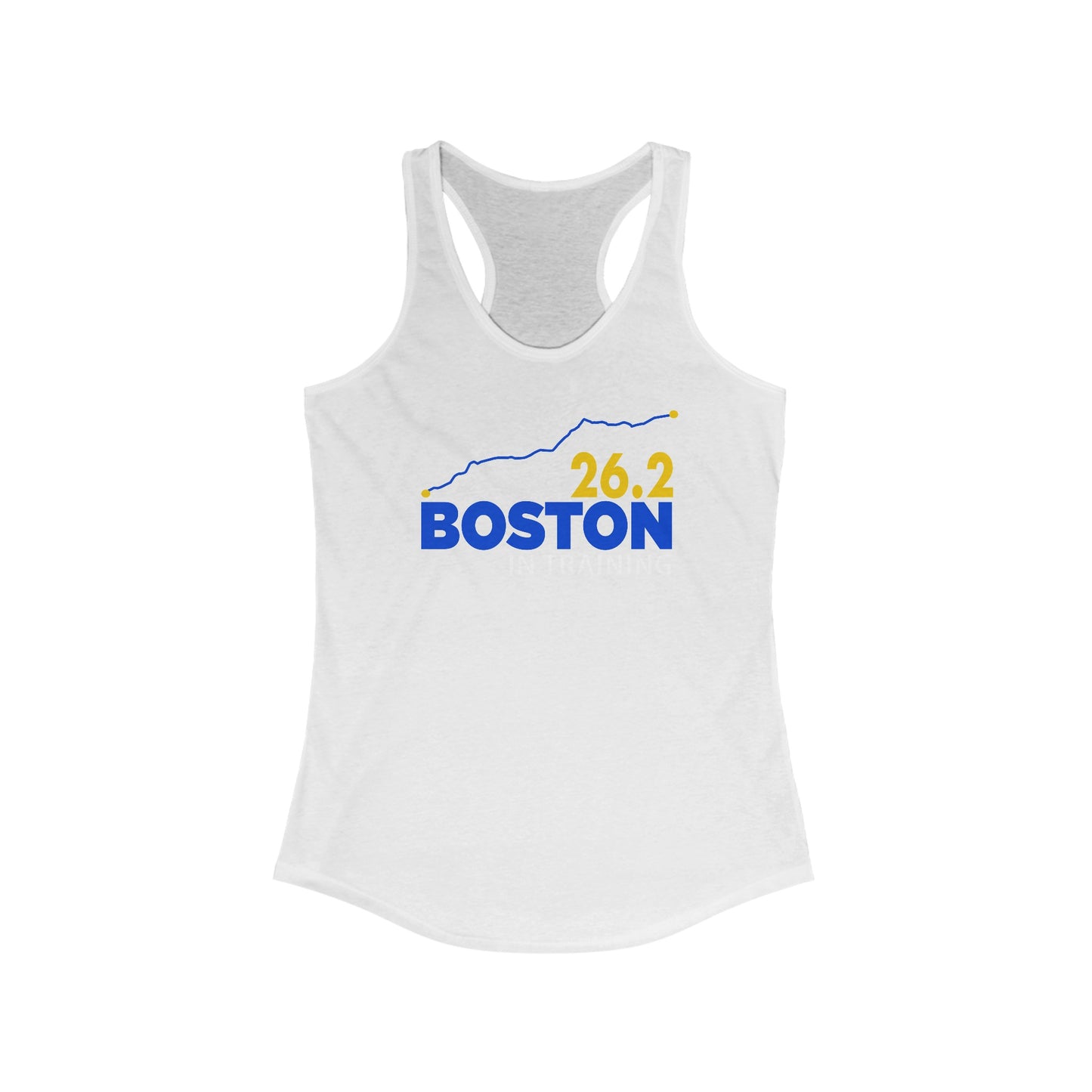 Boston 26.2 in training- Women's Ideal Racerback Tank