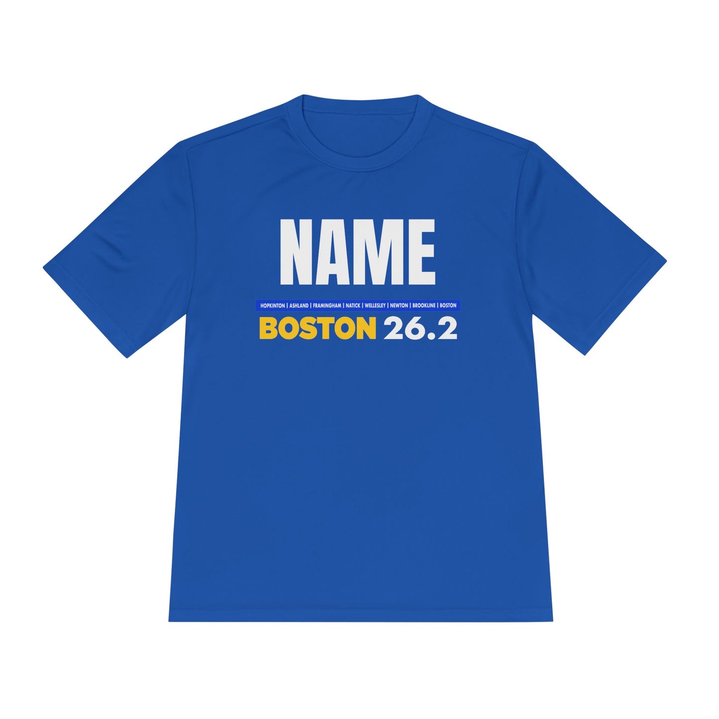 Customizable Marathon Moisture Wicking Tee, Boston, Running Shirt, Gift for Runners, Sports Apparel, Marathon Shirt, Fitness Gift