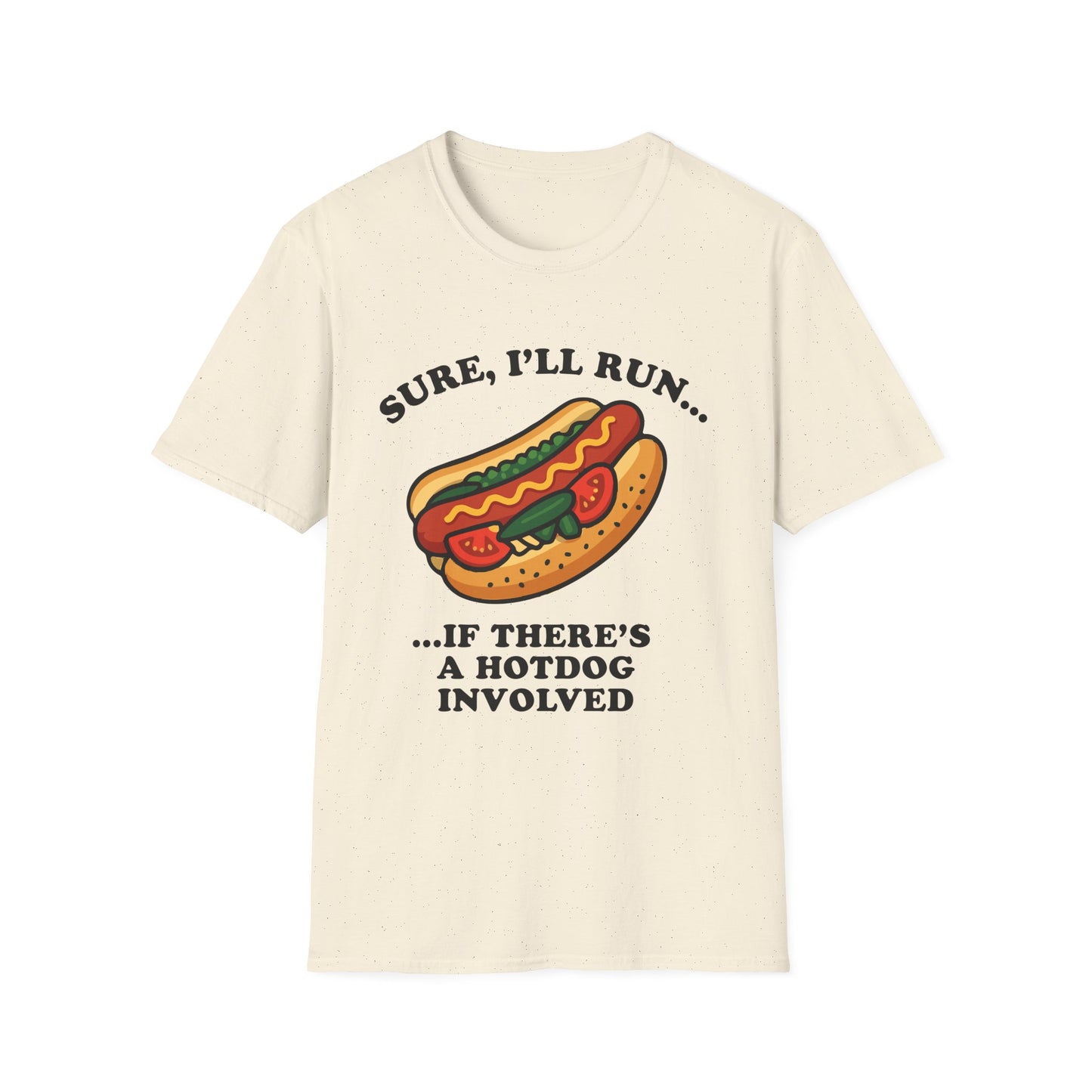 Funny Chicago Hotdog Running T-Shirt, Unisex Tee, Foodie Apparel, BBQ Gift, Summer Top, Comfy Casual Wear
