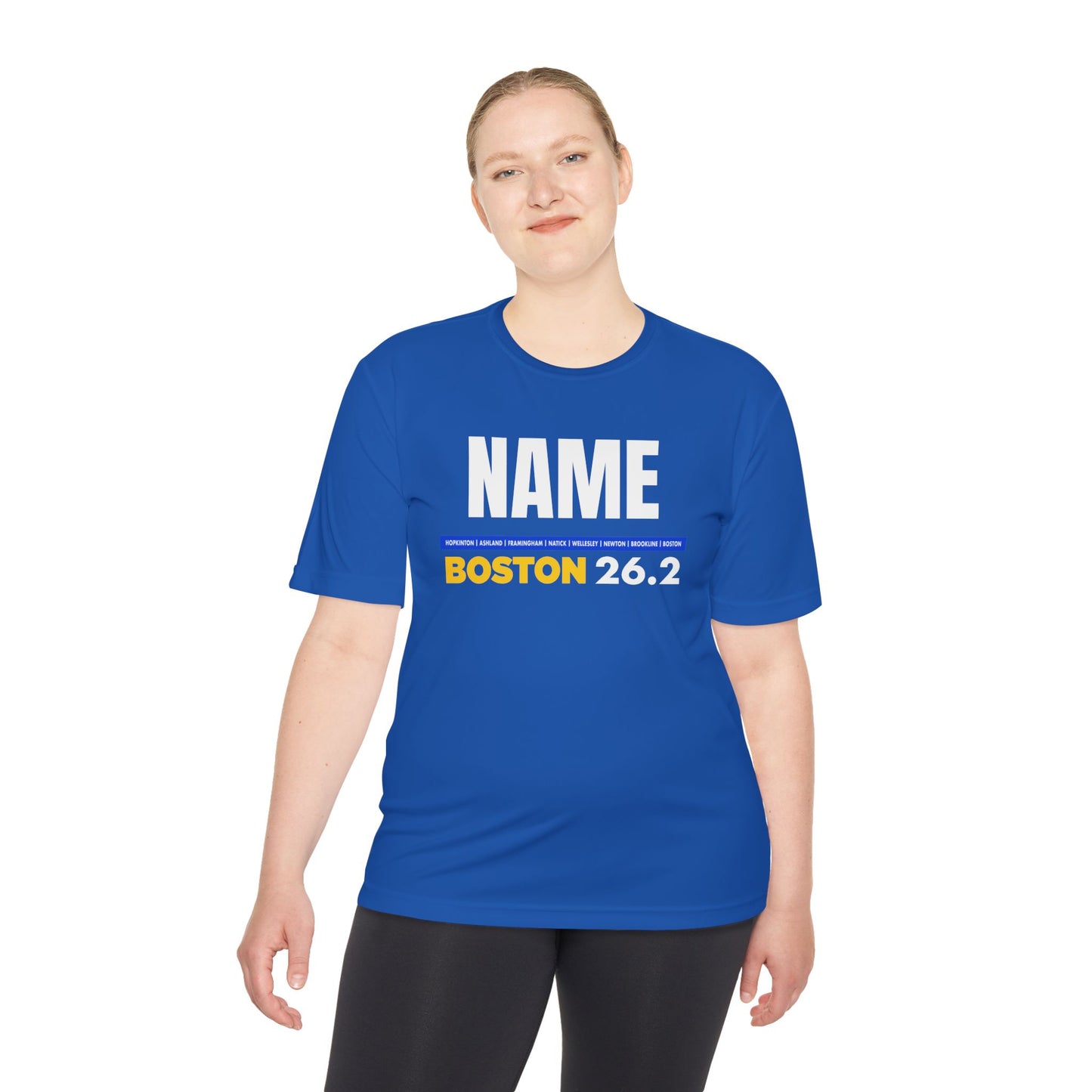 Customizable Marathon Moisture Wicking Tee, Boston, Running Shirt, Gift for Runners, Sports Apparel, Marathon Shirt, Fitness Gift