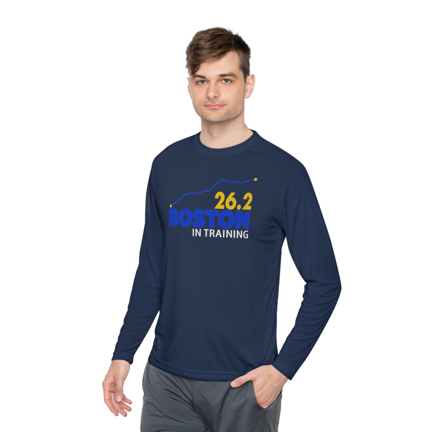Boston 26.2 in training- Unisex Lightweight Long Sleeve Tee