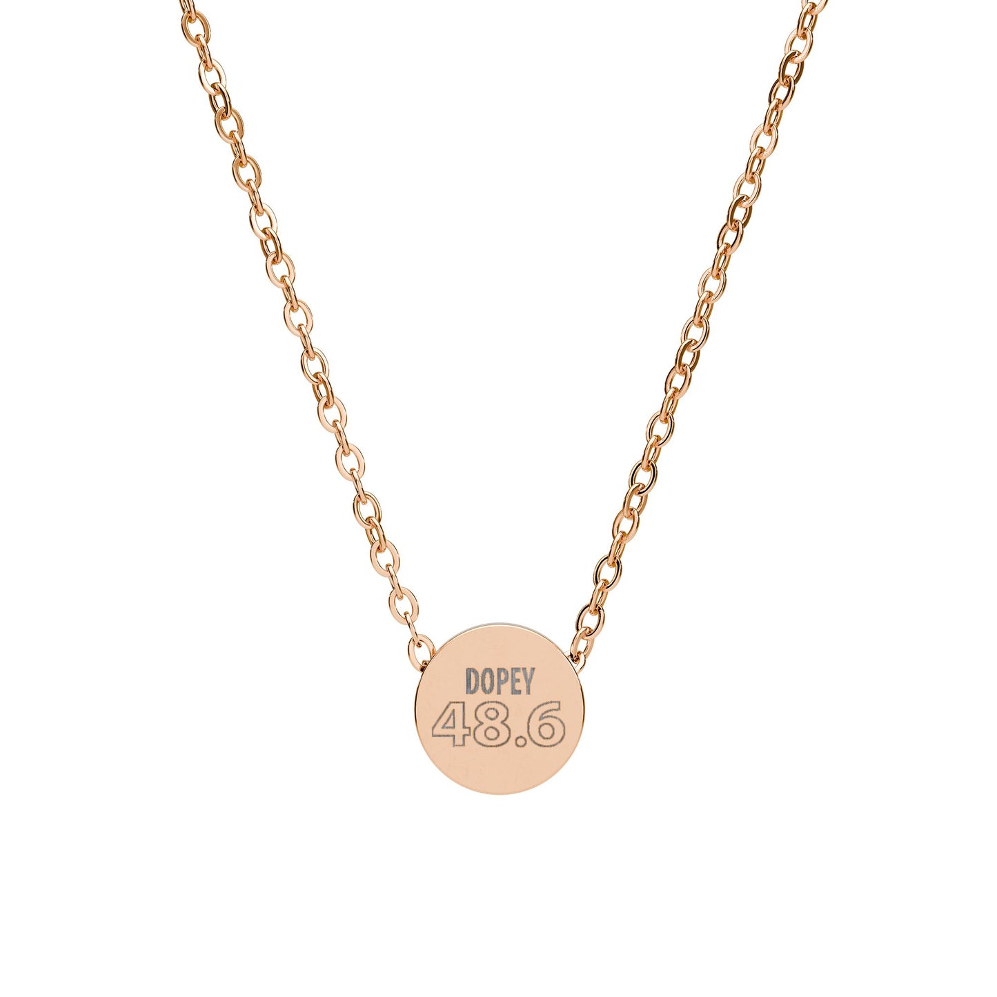 48.6 Dopey Engraved Mini Circle Necklace | Personalized Initials, Birthstone Accent