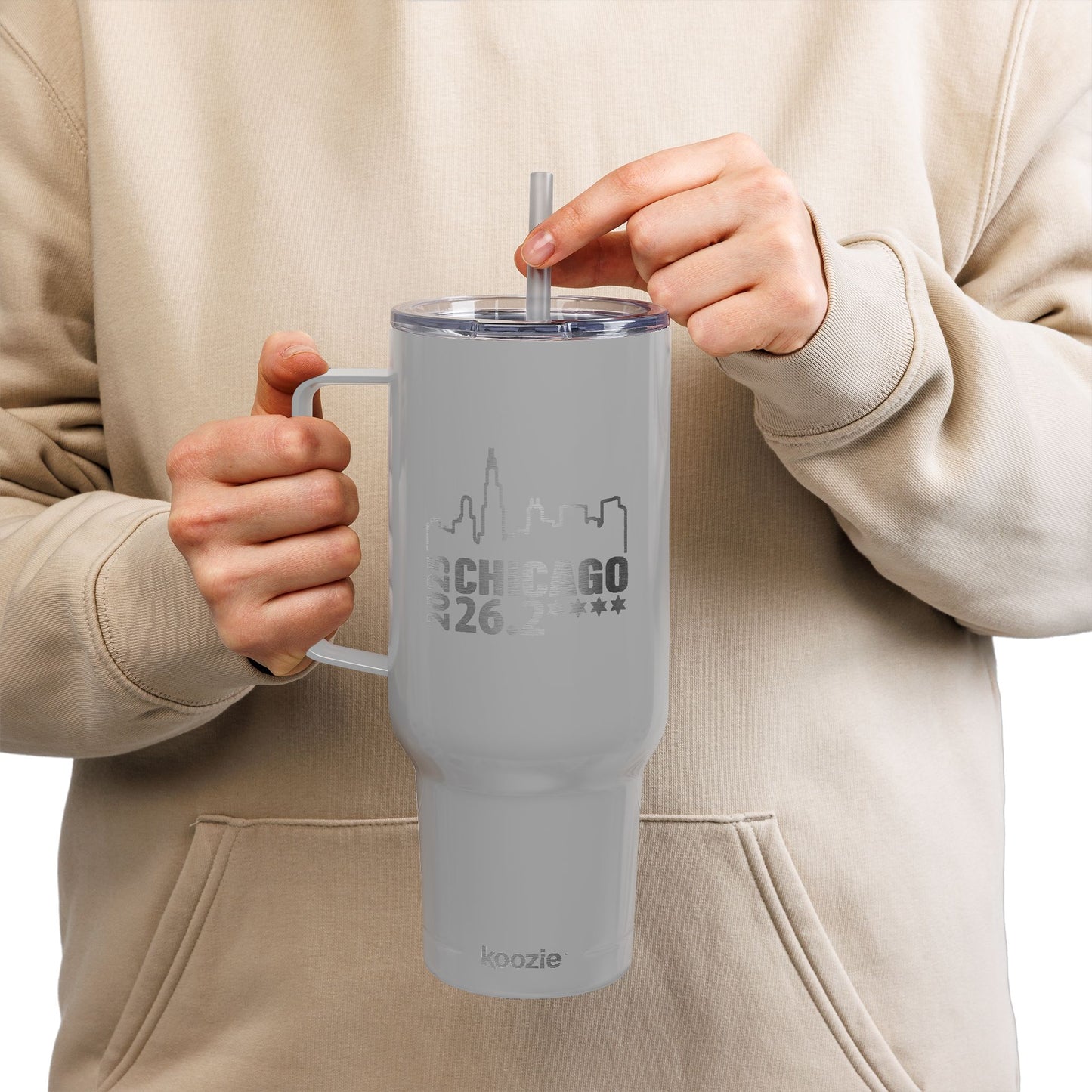 2025 Chicago 26.2 Engraved Insulated Tumbler, 40oz Travel Mug, Personalized Drink Container for Hot & Cold Beverages, Great for Gifts & Outdoors