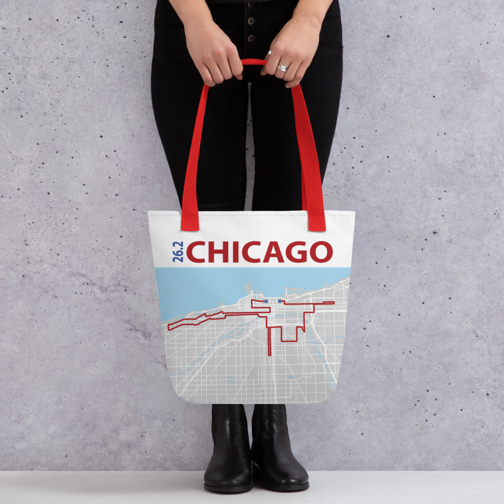 Red Handle chicago tote bag