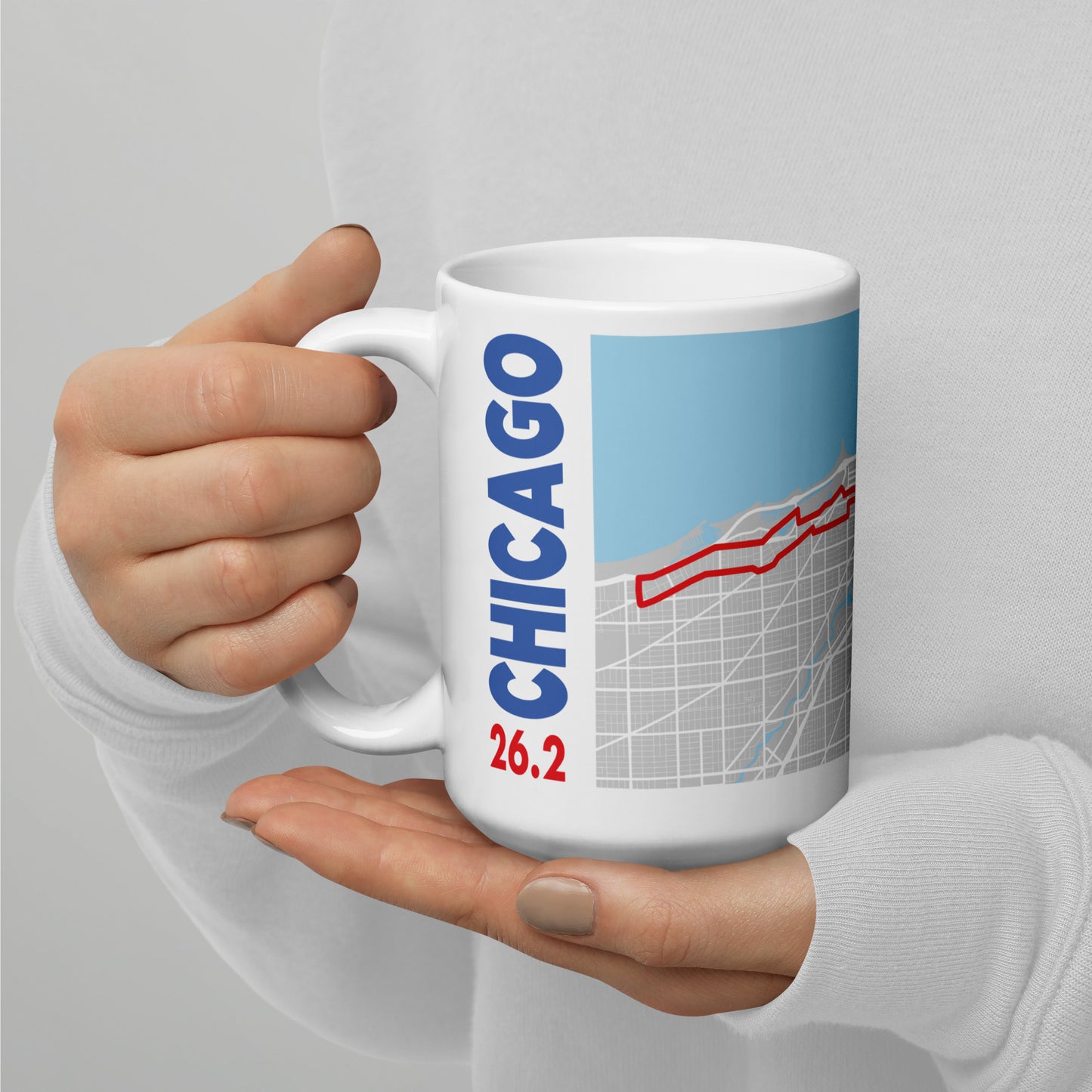 2022-24 route, 26.2 Chicago White glossy mug