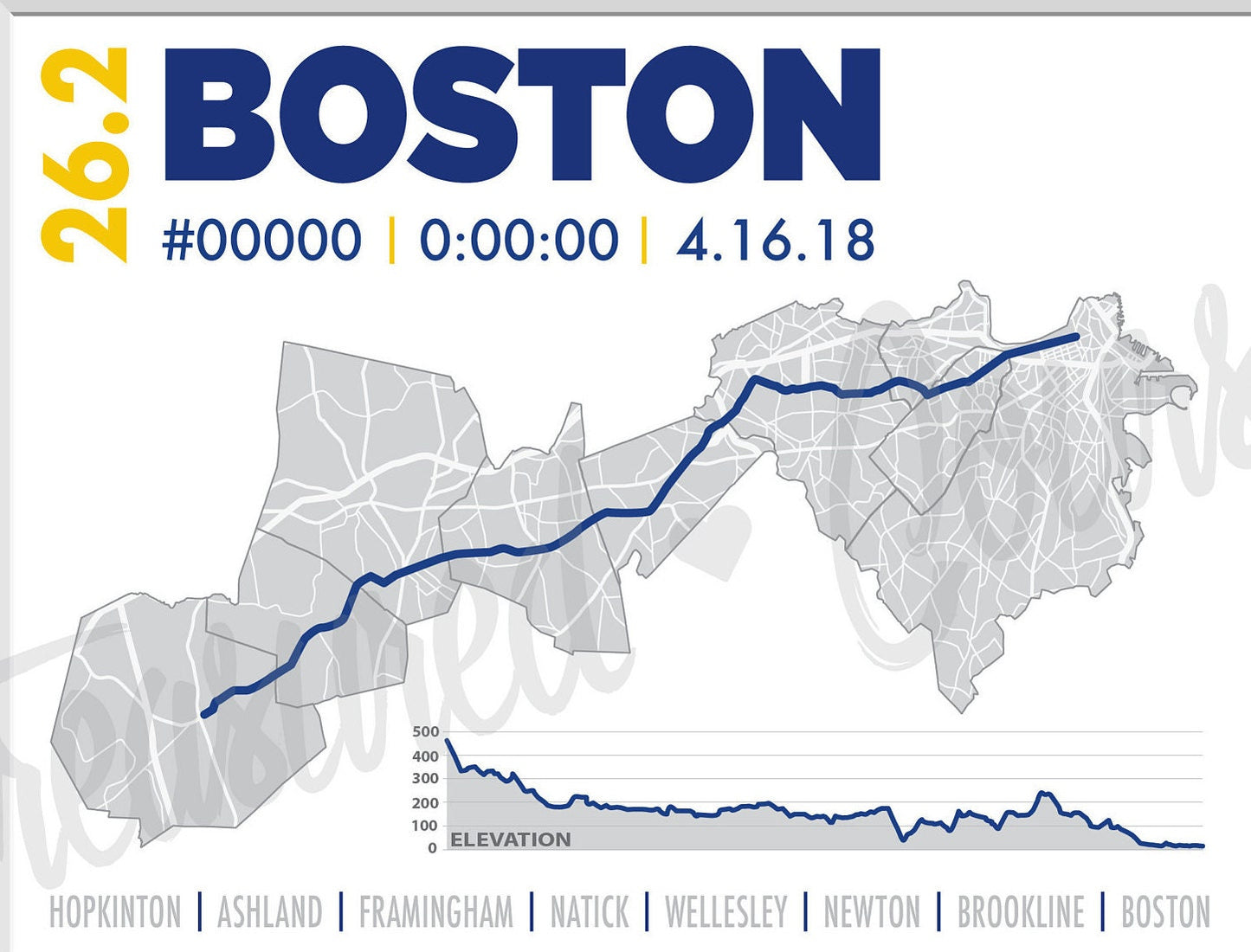 Boston 26.2 Design- File & Print options available