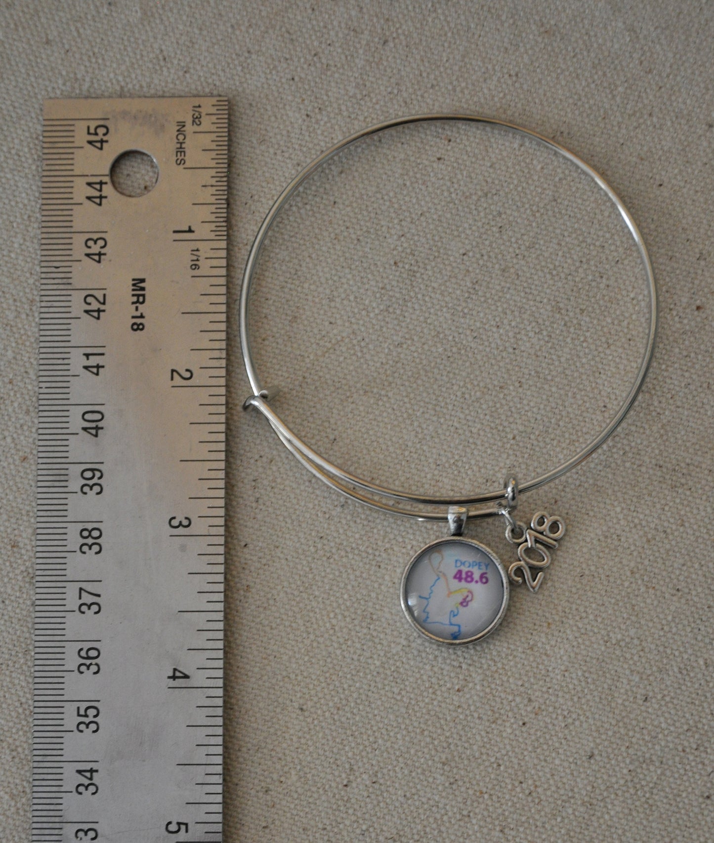 Custom Race Map Bracelet, Marathon, 26.2, Half Marathon, Dopey, Boston, NYC, 13.1, bangle, race bracelet