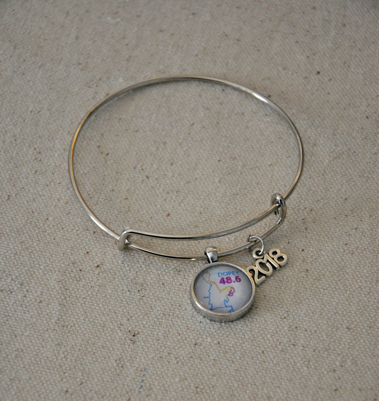 Custom Race Map Bracelet, Marathon, 26.2, Half Marathon, Dopey, Boston, NYC, 13.1, bangle, race bracelet