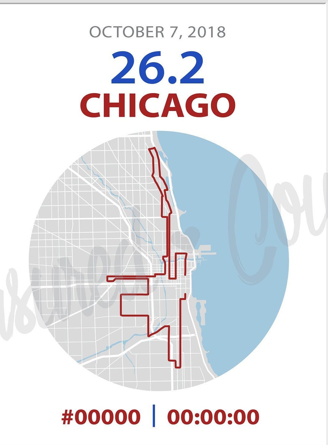 Classic Chicago 26.2- 2022 and past route available, Digital File & Print options available