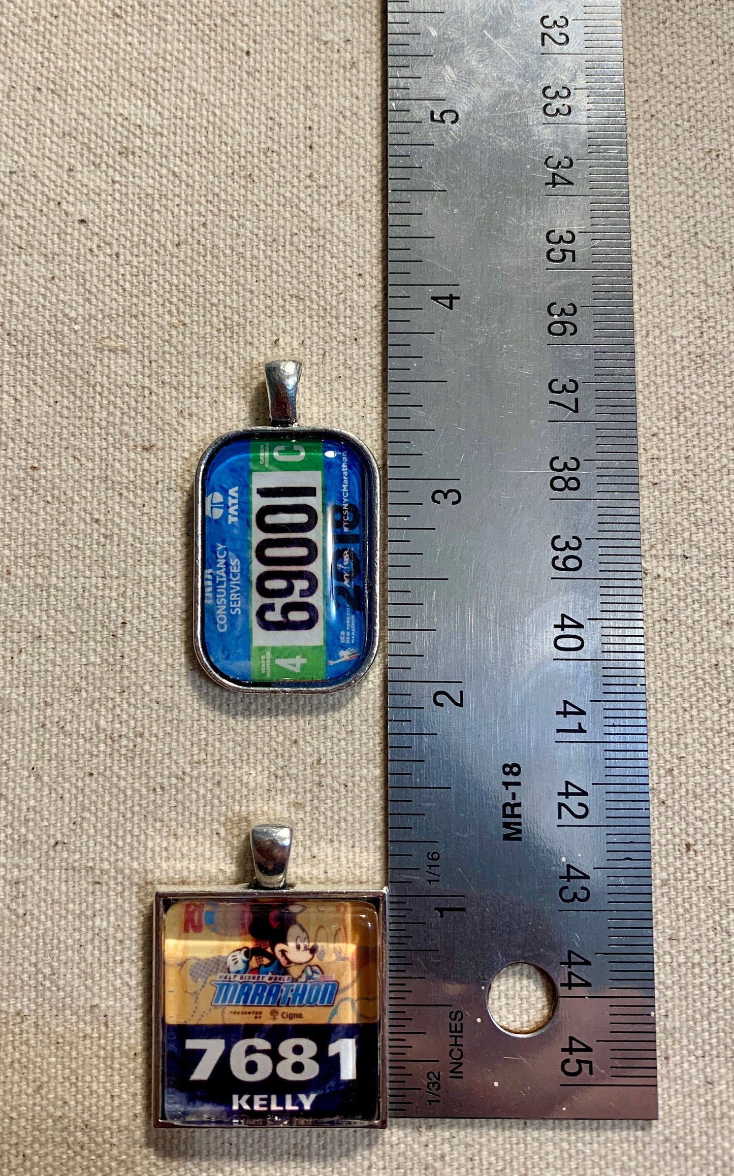 Large Custom Race Bib Charm, Marathon, 26.2, Half Marathon, Dopey, Boston, NYC, 13.1, race charm, running gift, running jewelry