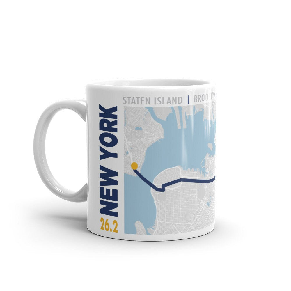 NYC 26.2 White glossy mug