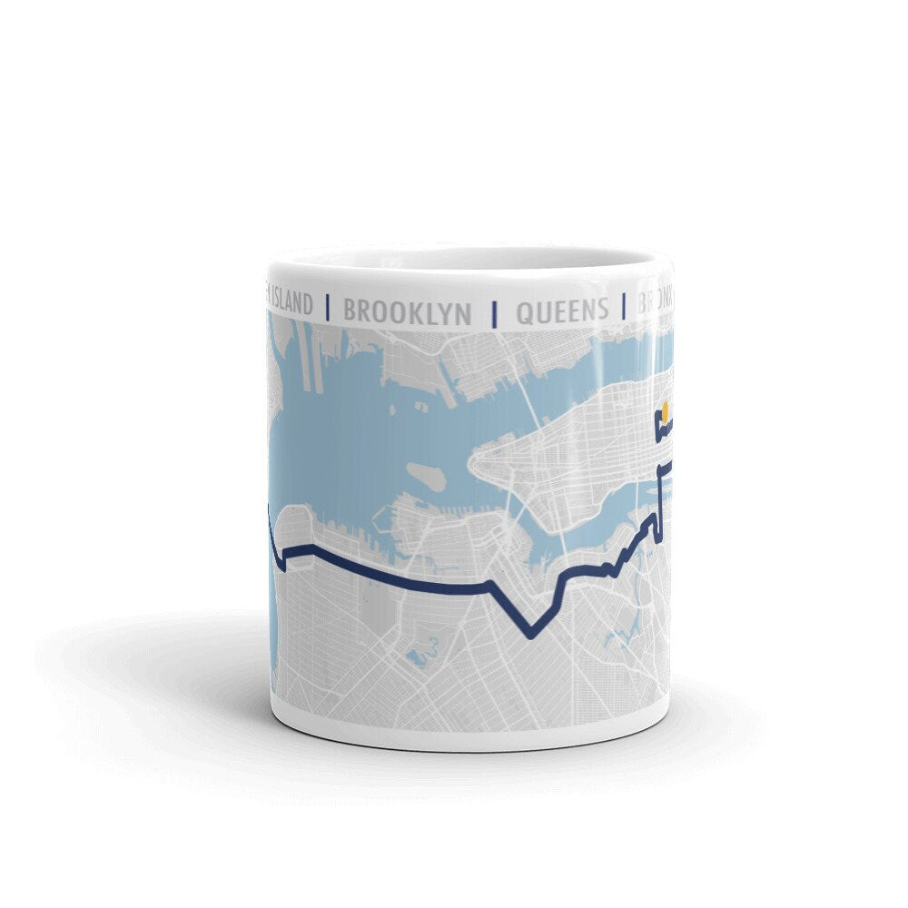 NYC 26.2 White glossy mug