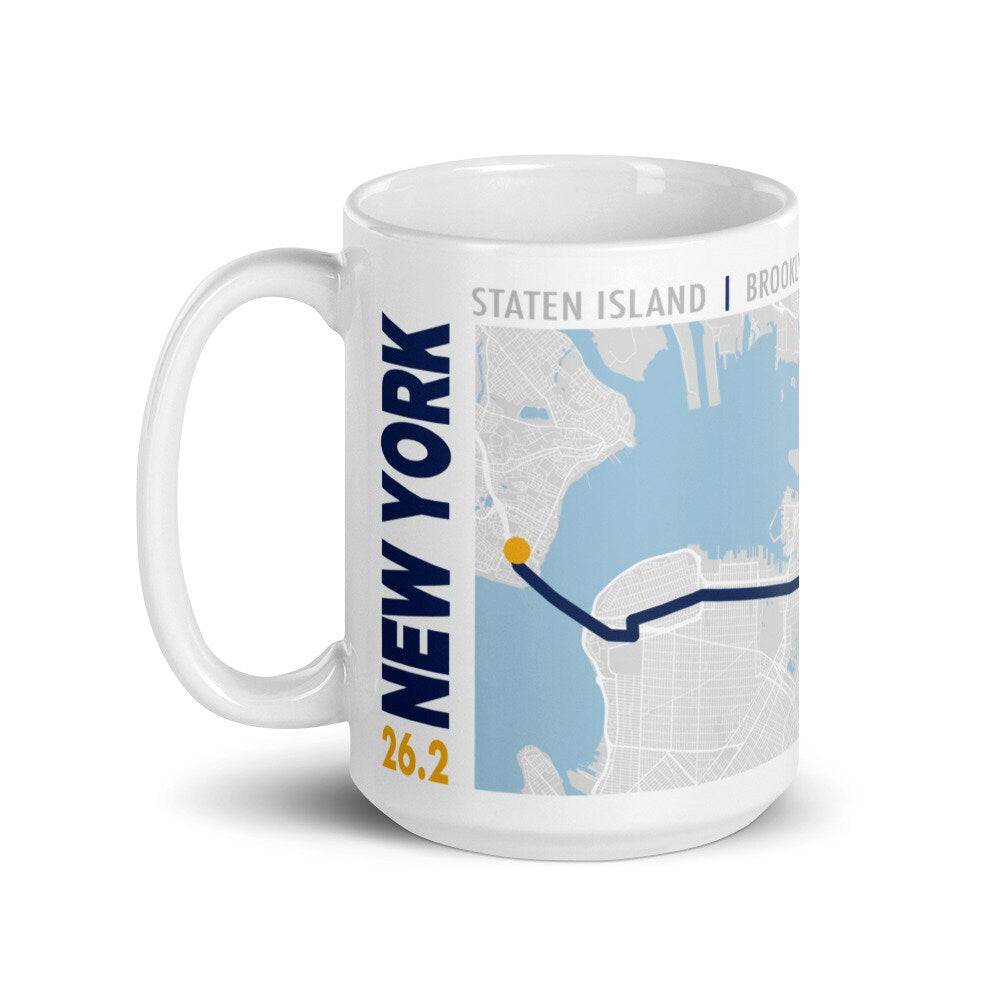 NYC 26.2 White glossy mug