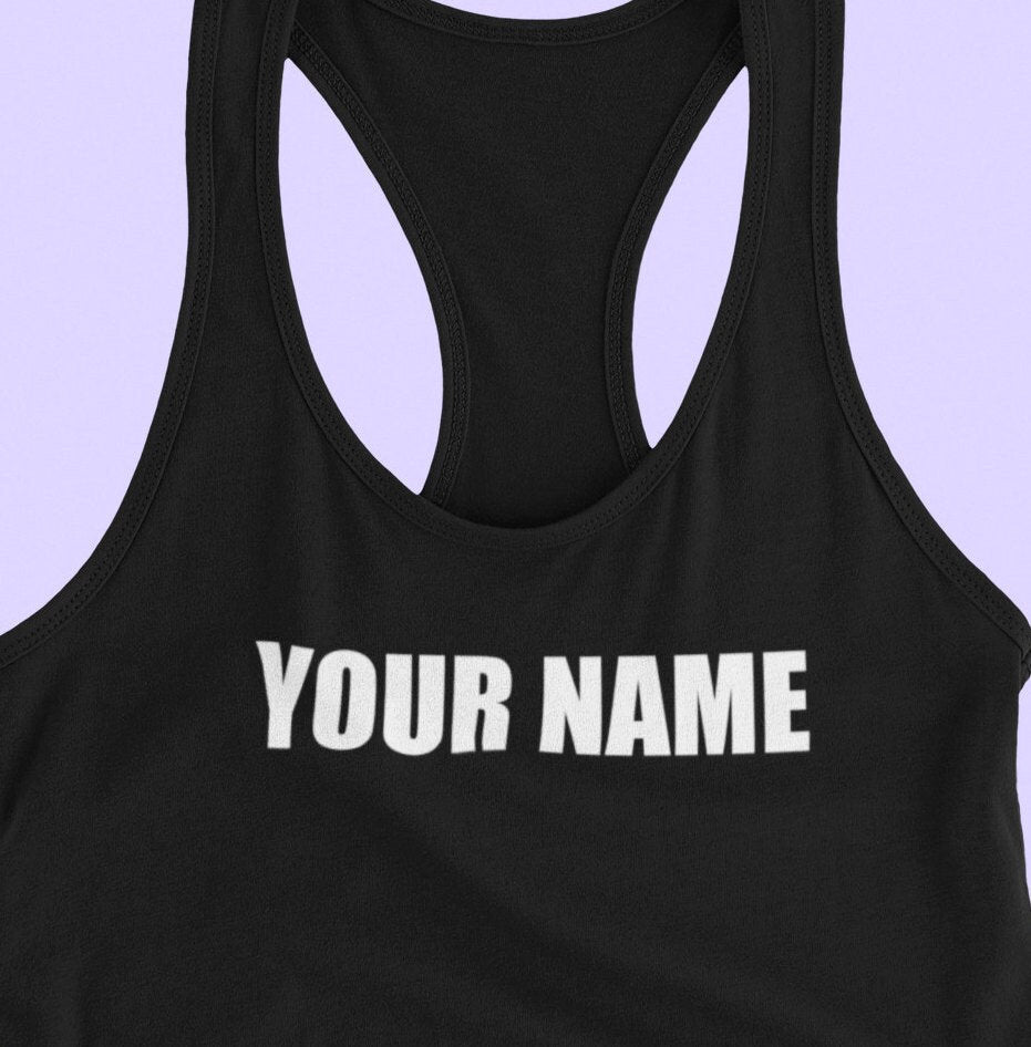Custom Name Iron-on heat transfer, to be used on running shirts