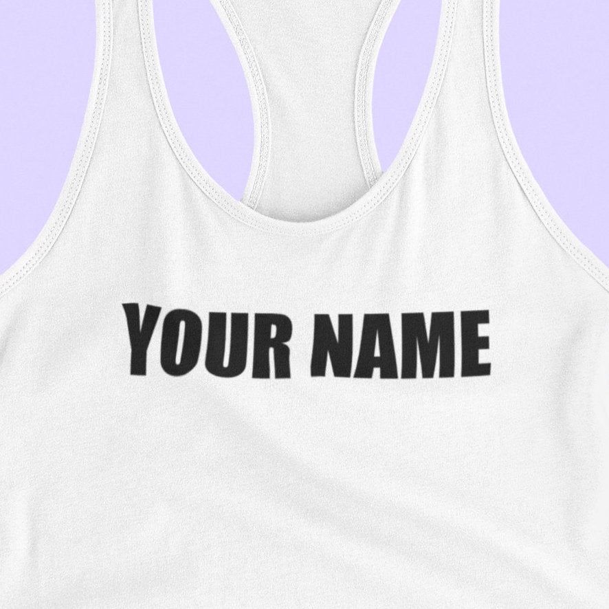 Custom Name Iron-on heat transfer, to be used on running shirts