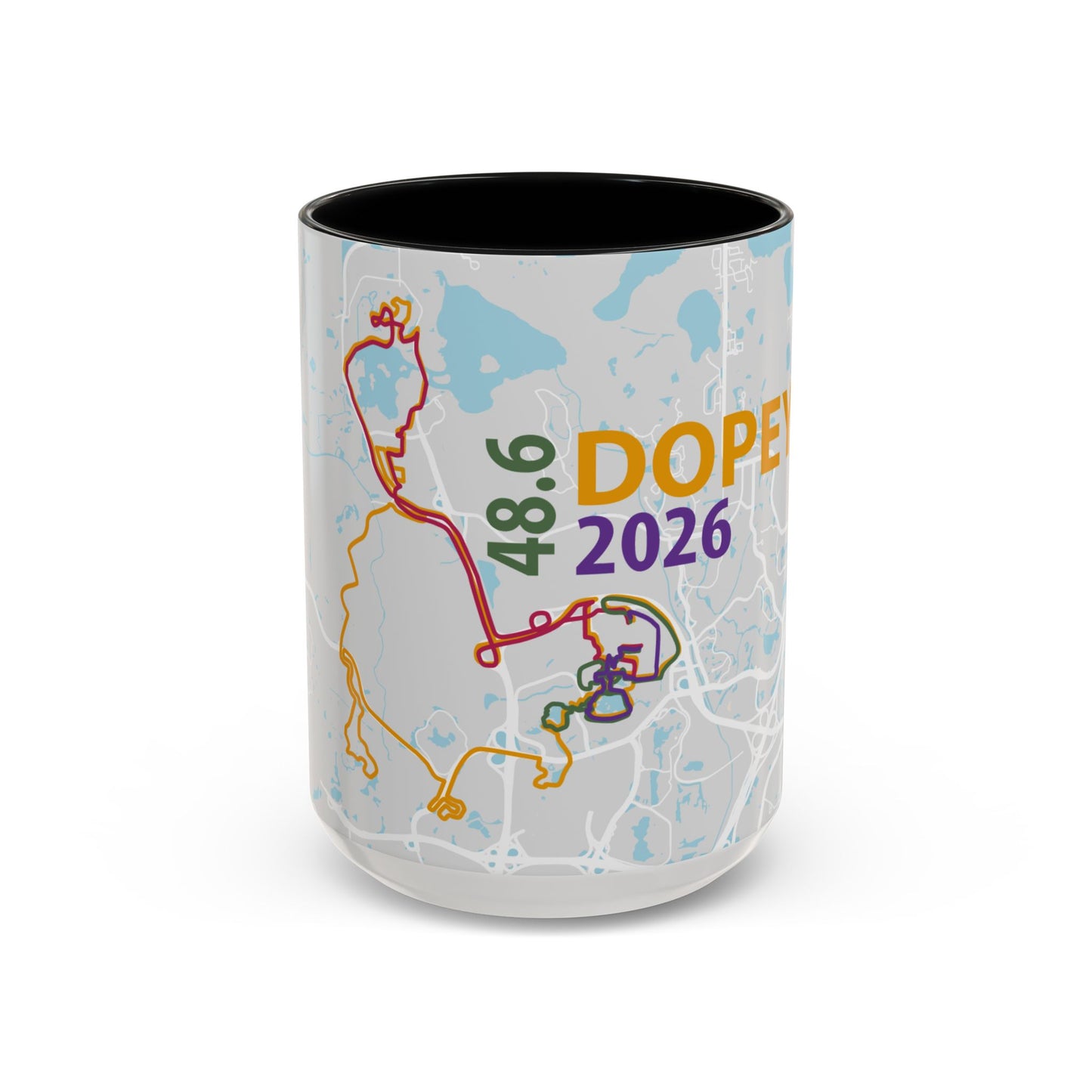 Dopey 48.6 2026 Map Route Mug | Accent Coffee Mug 11oz/15oz