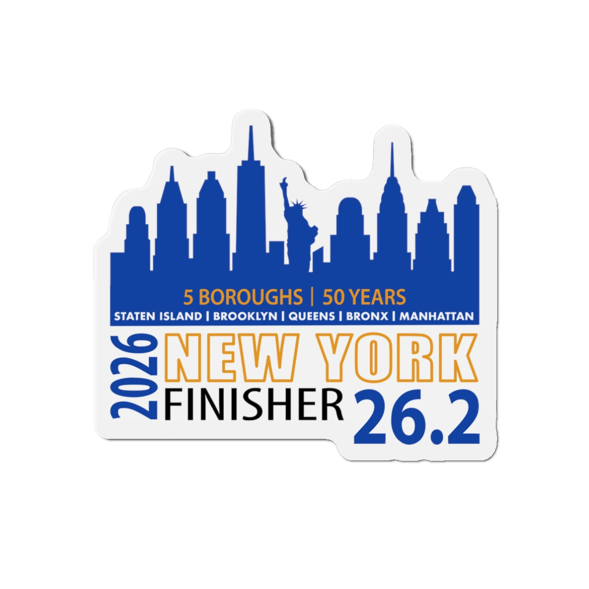 2026 NY 26.2 Die-Cut Magnet | 2026 Marathon