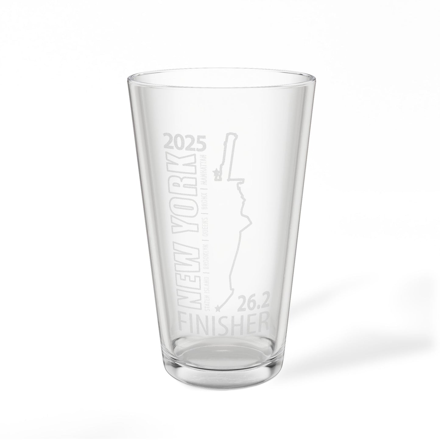 2025 NYC 26.2 Finisher Pint Mixing Glass - 16oz Engraved