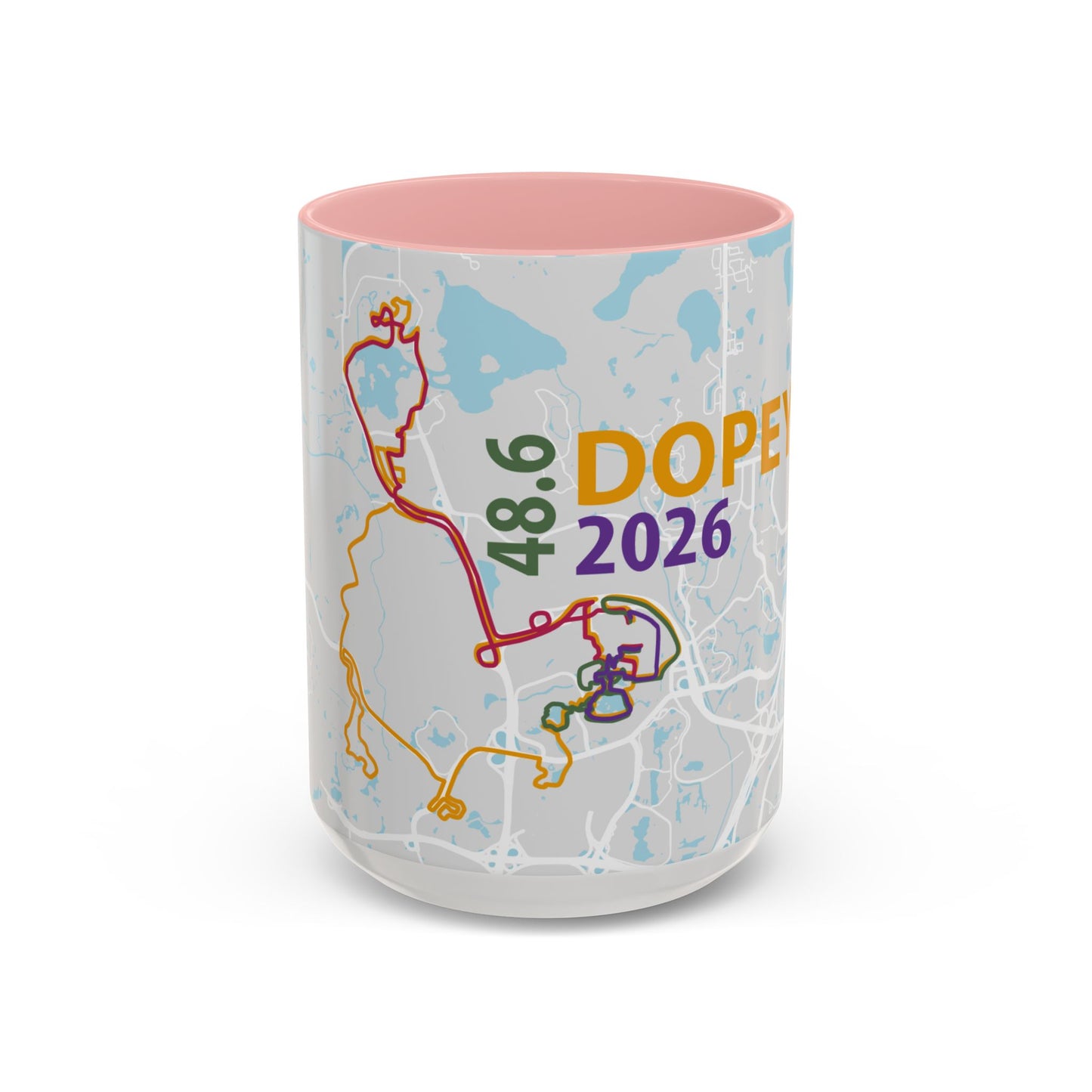 Dopey 48.6 2026 Map Route Mug | Accent Coffee Mug 11oz/15oz