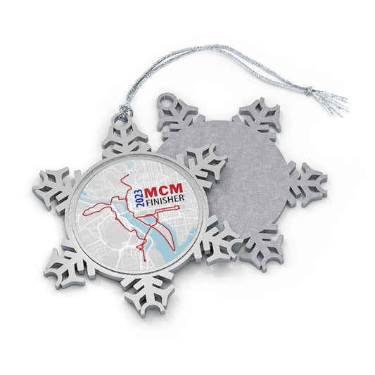MCM 2023  Race map Pewter Snowflake Ornament